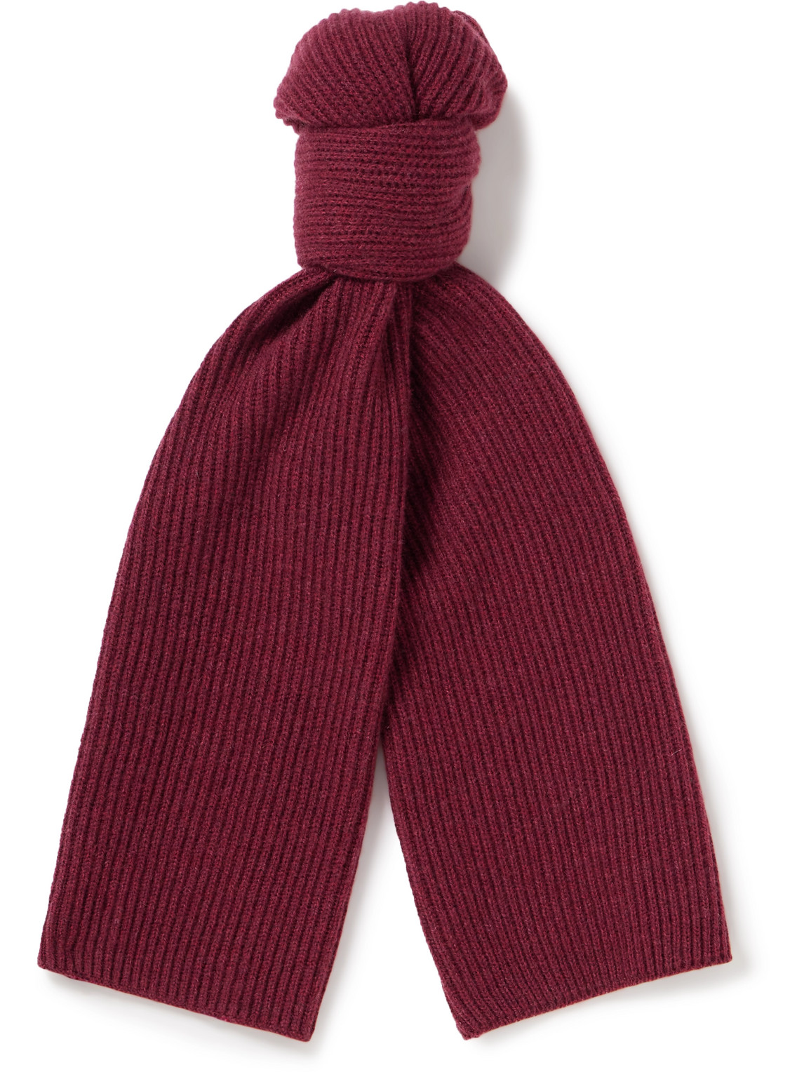 Johnstons Of Elgin Ribbed Cashmere Scarf In Red