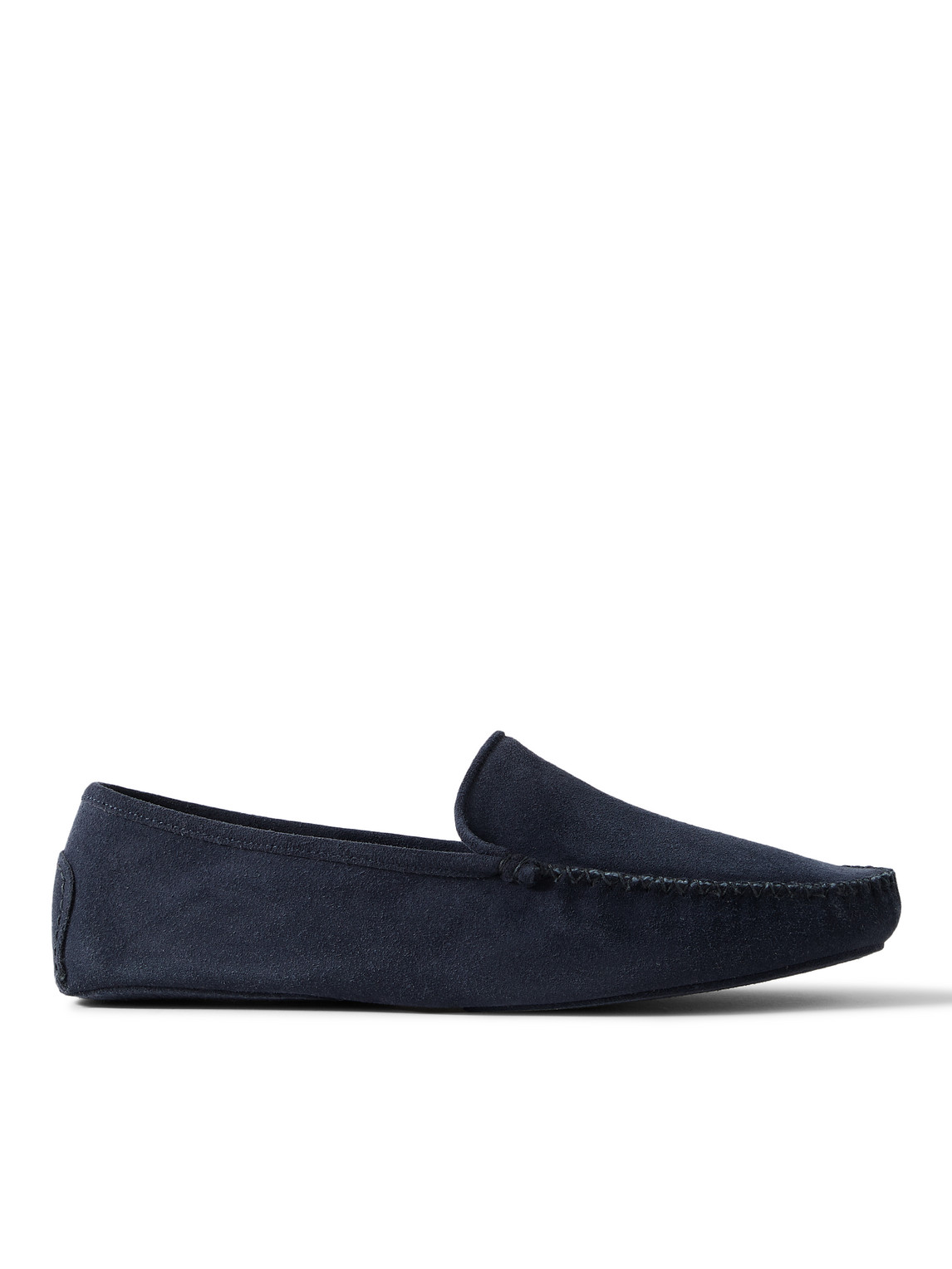 Cashmere-Lined Suede Slippers