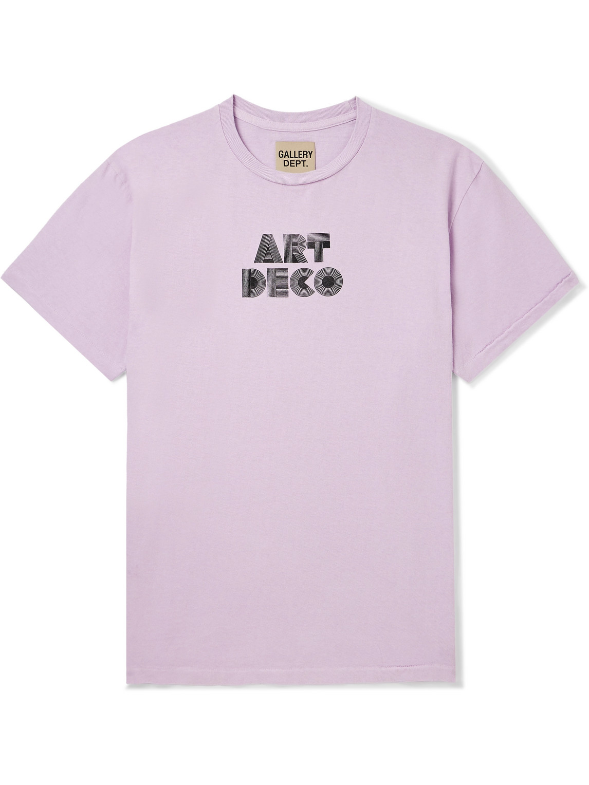 Gallery Dept. Art Deco Glittered Logo-print Cotton-jersey T-shirt In Purple