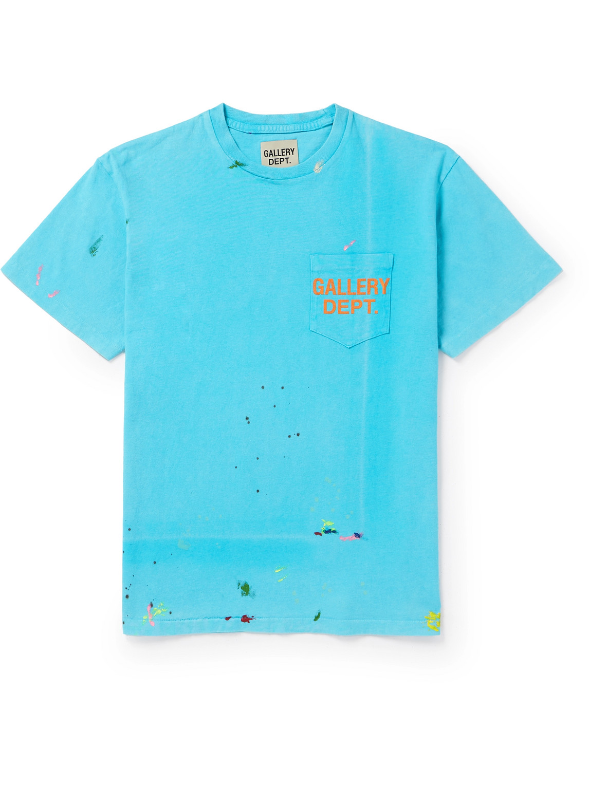 Gallery Dept. Gallery Dept Mens Turquoise Vintage Paint Ribbed-trim Cotton-jersey T-shirt In Blue