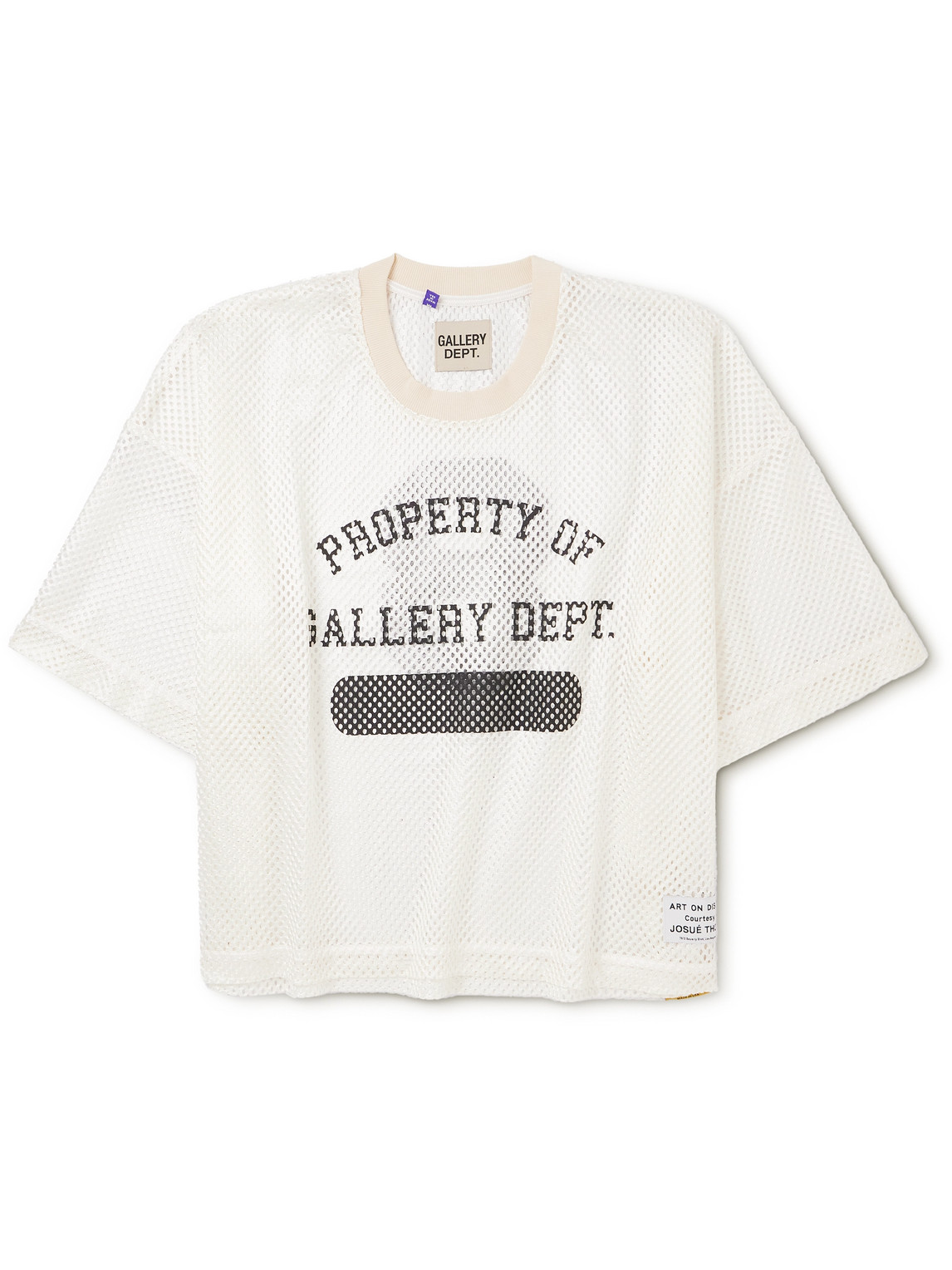 Gallery Dept. Practice Cropped Logo-print Mesh T-shirt In White