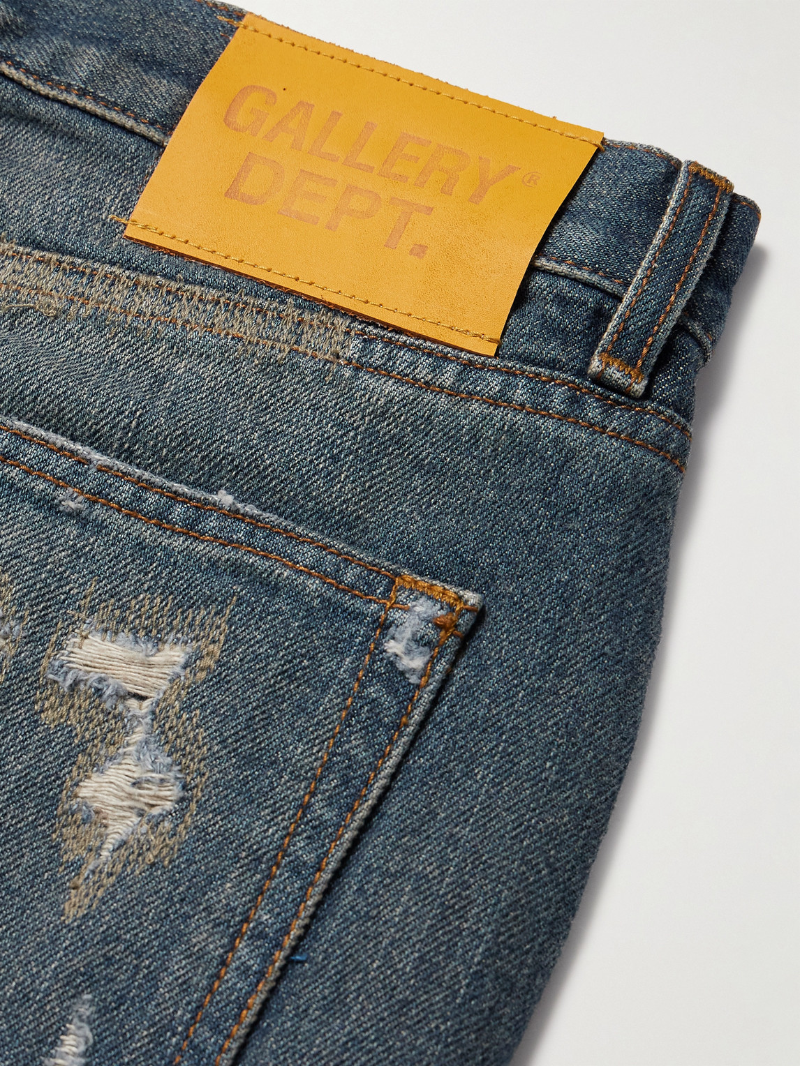 Shop Gallery Dept. Starr 5001 Straight-leg Paint-splattered Distressed Jeans In Black