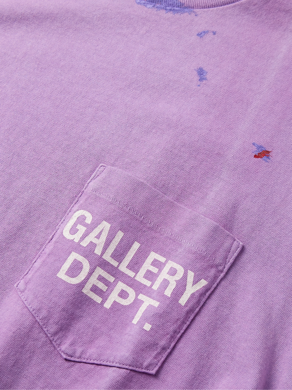 Shop Gallery Dept. Logo-print Paint-splattered Cotton-jersey T-shirt In Purple