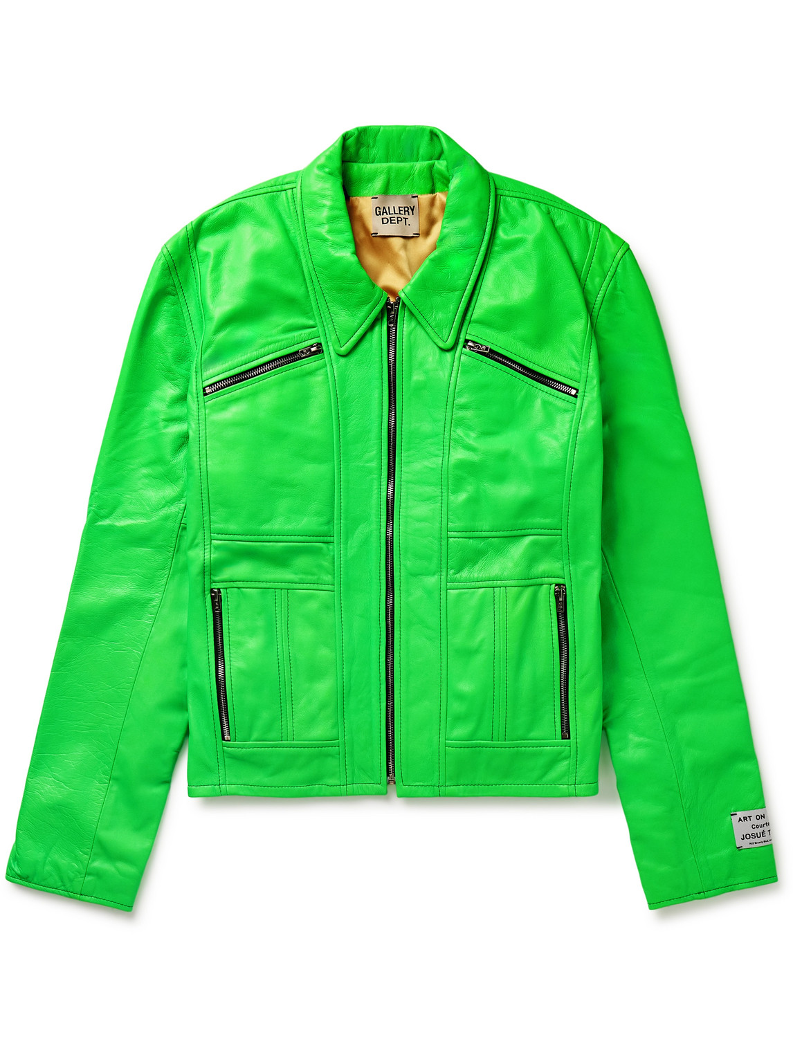 Gallery Dept. Bowery Slim-fit Leather Jacket In Green