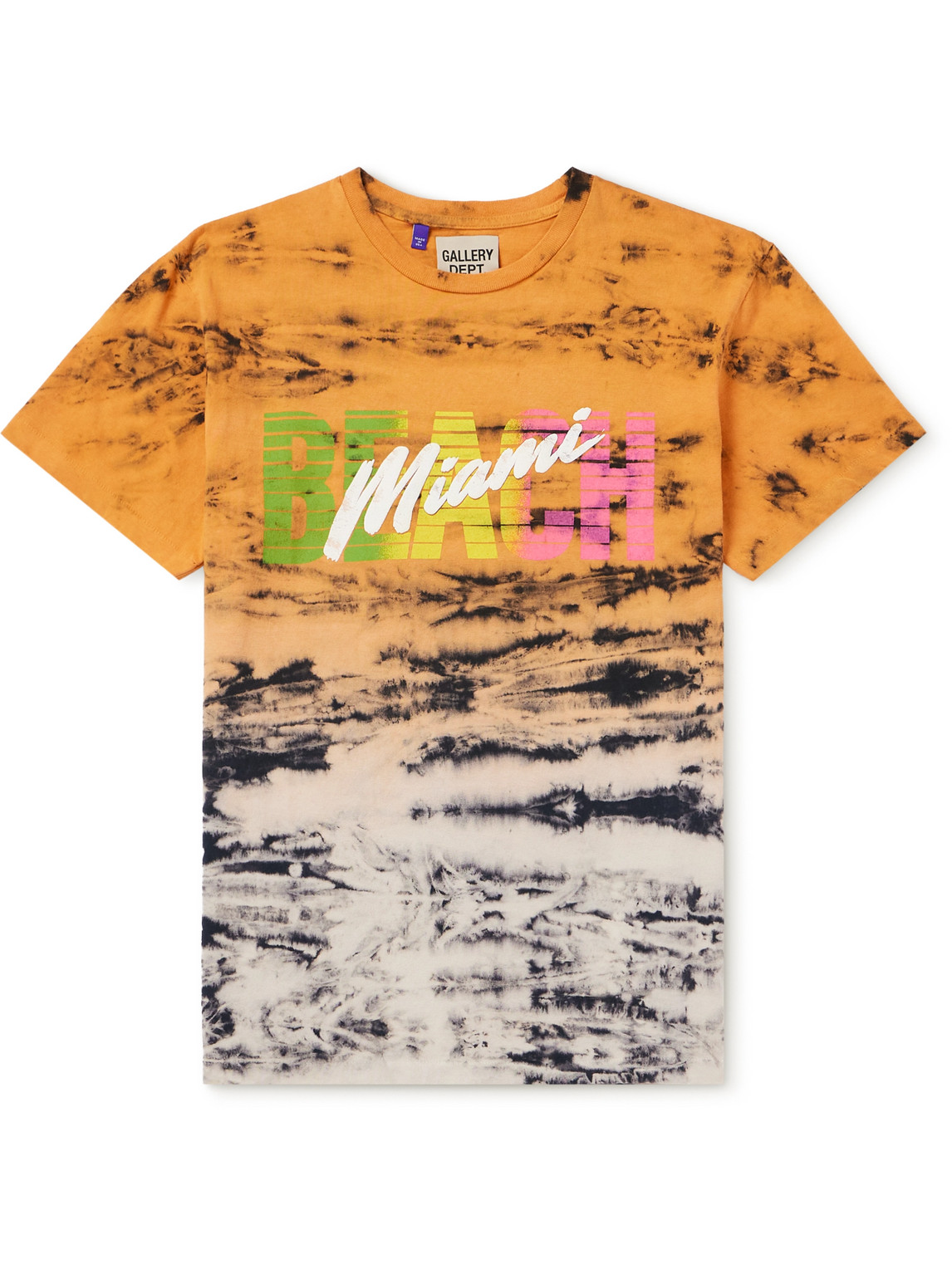 Gallery Dept. Logo-print Tie-dyed Cotton-jersey T-shirt In Red