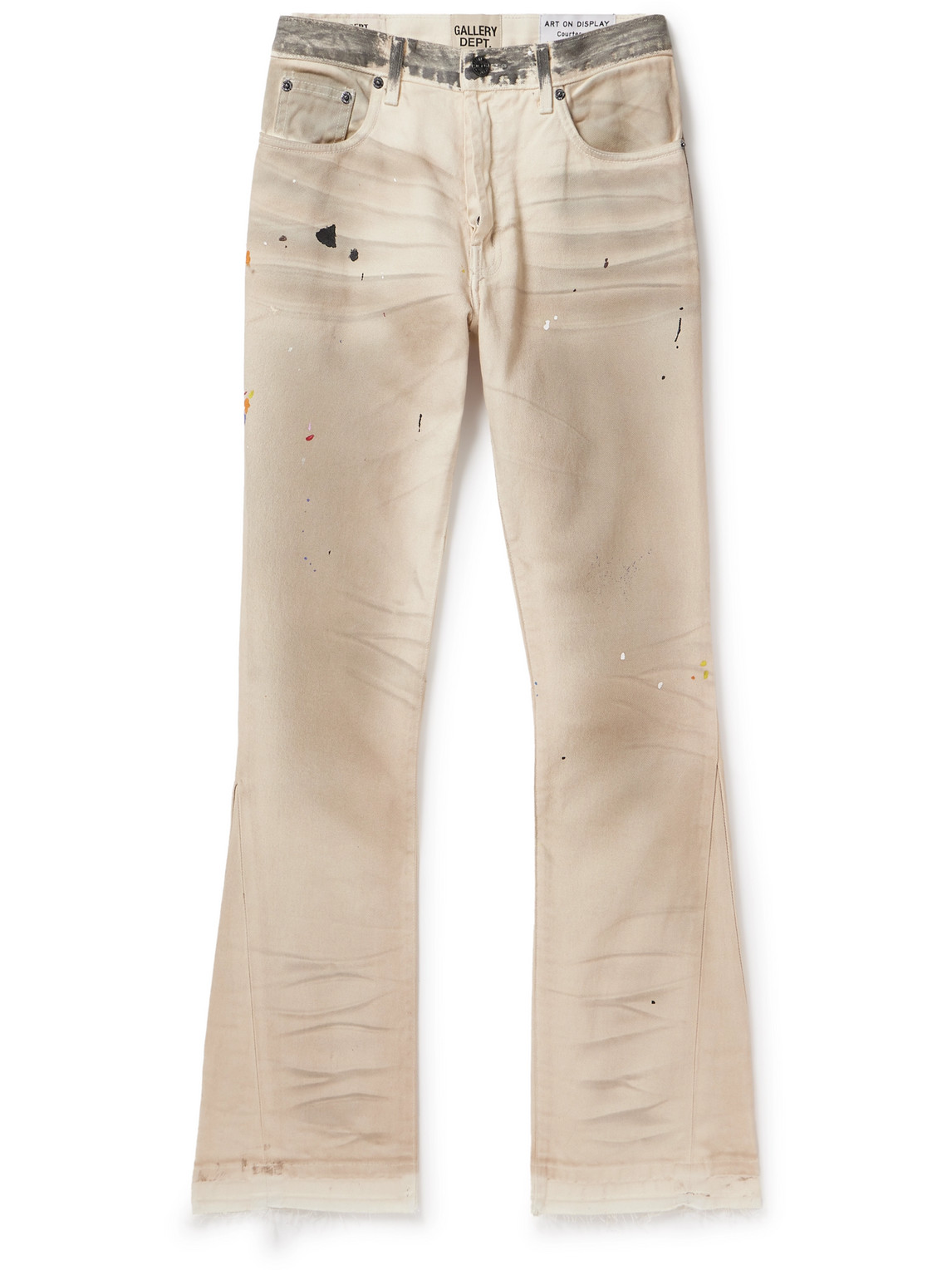 Gallery Dept. - Hollywood Flared Distressed Paint-Splattered Jeans - Men - Neutrals - UK/US 30