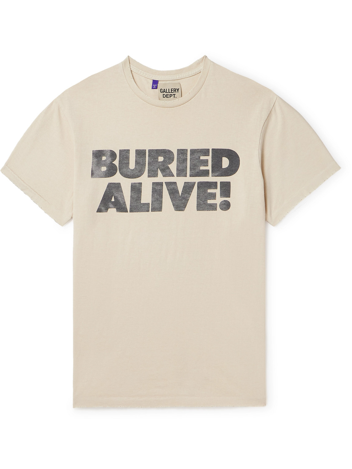 Gallery Dept. Buried Alive Distressed Printed Cotton-jersey T-shirt In Neutrals