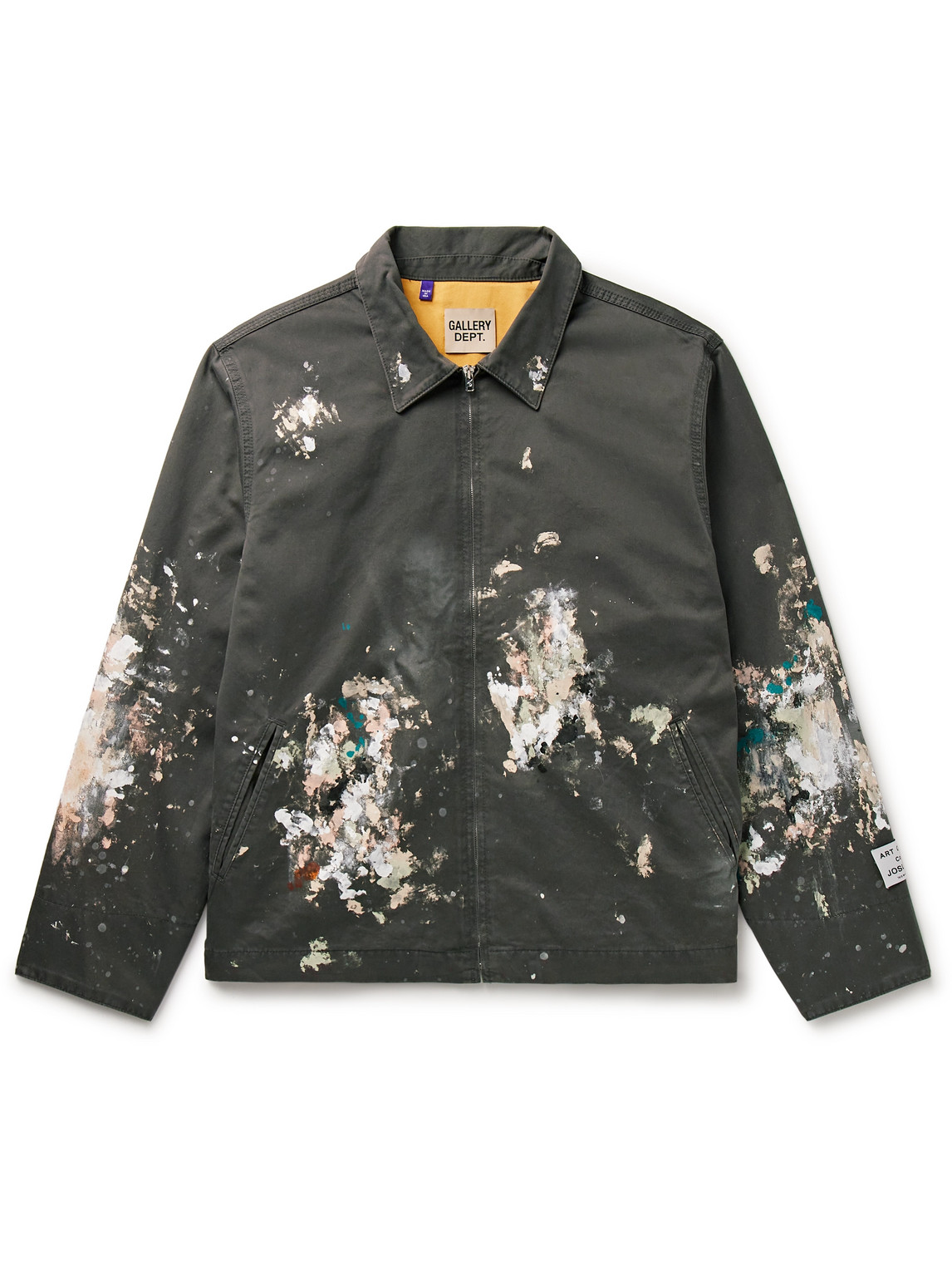 Shop Gallery Dept. Montecito Paint-splattered Cotton-twill Jacket In Black