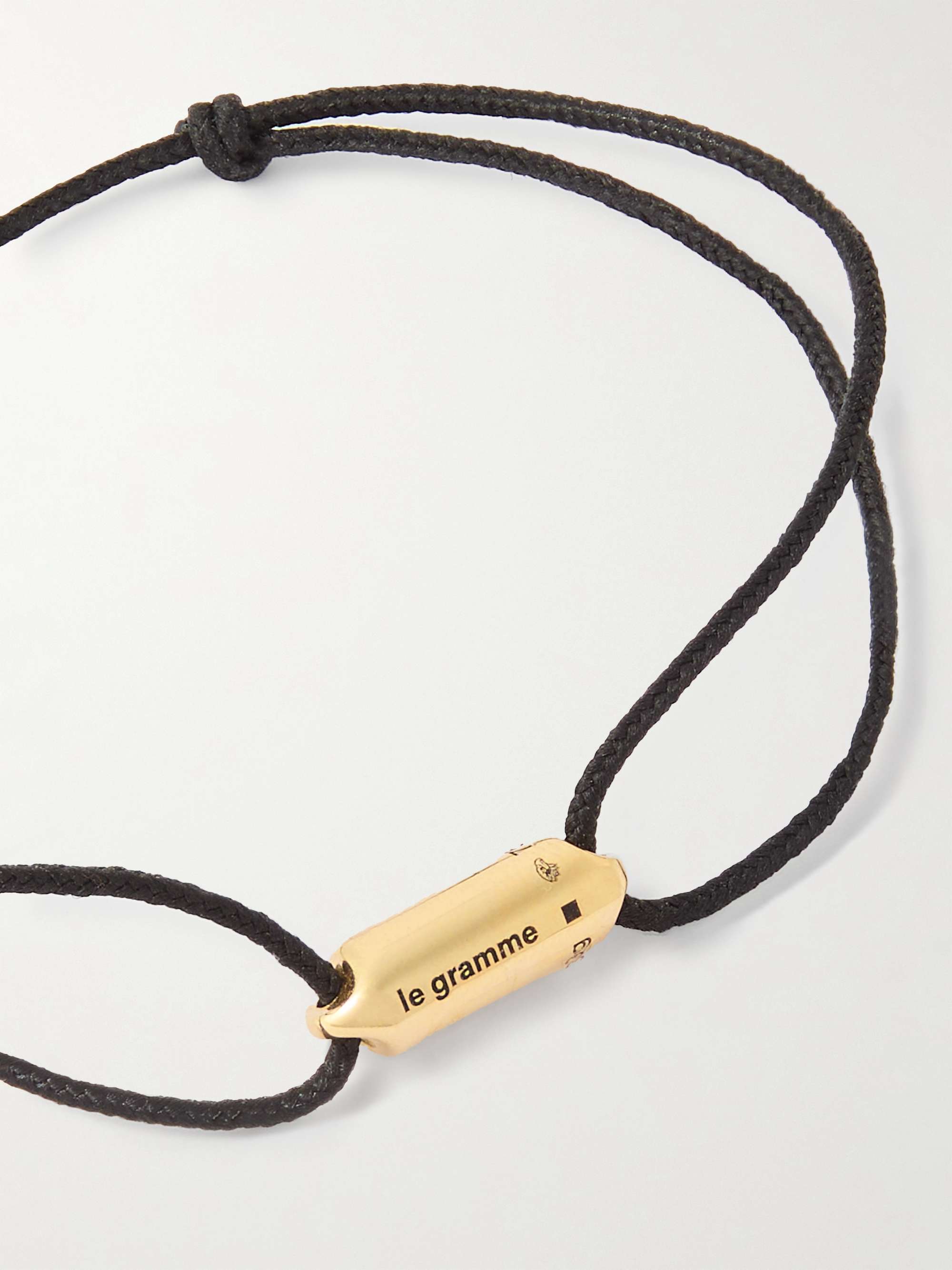 LE GRAMME 3g Cord and Gold Bracelet