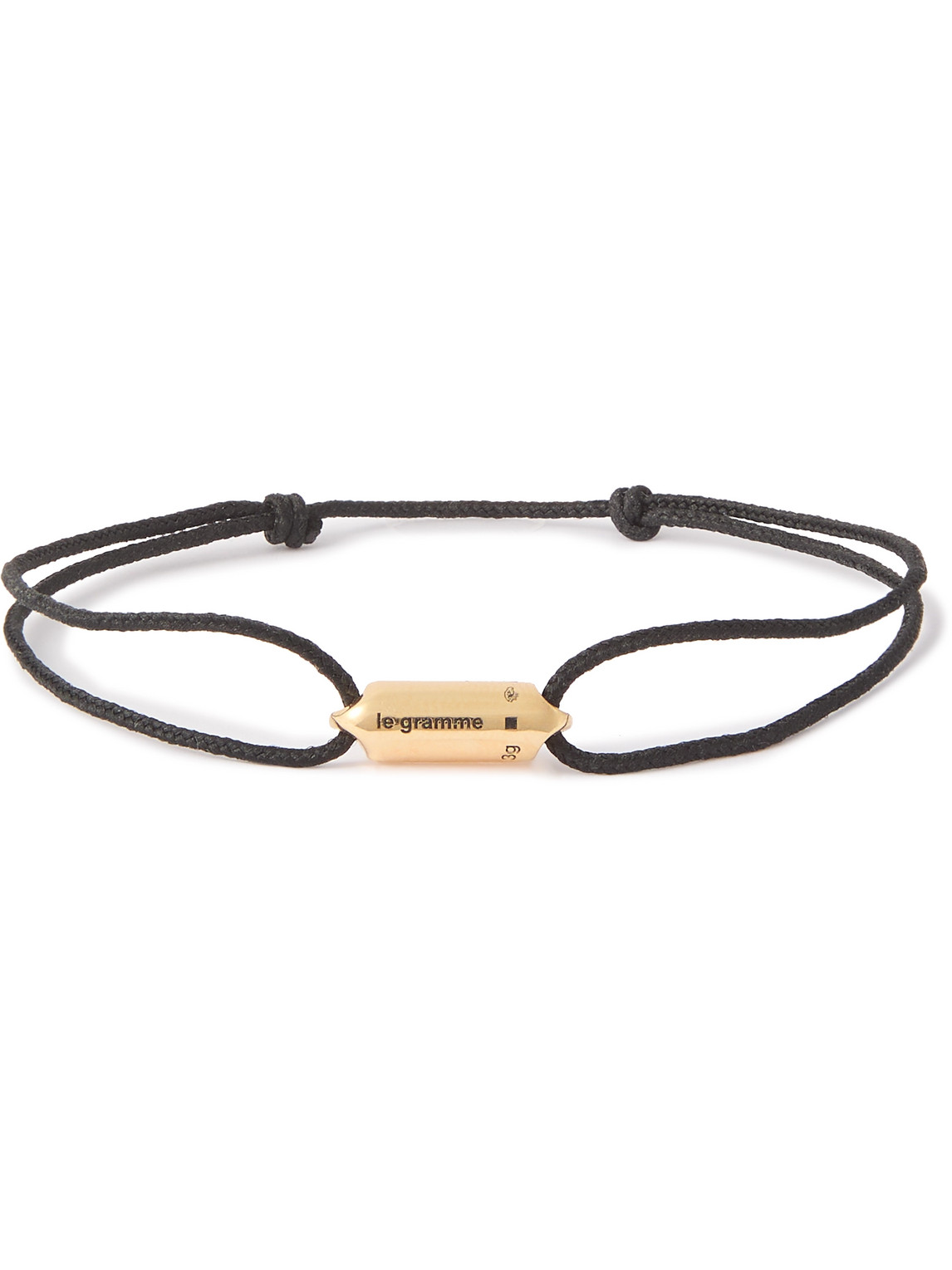 Le Gramme 3g Cord And 18-karat Gold Bracelet In Black