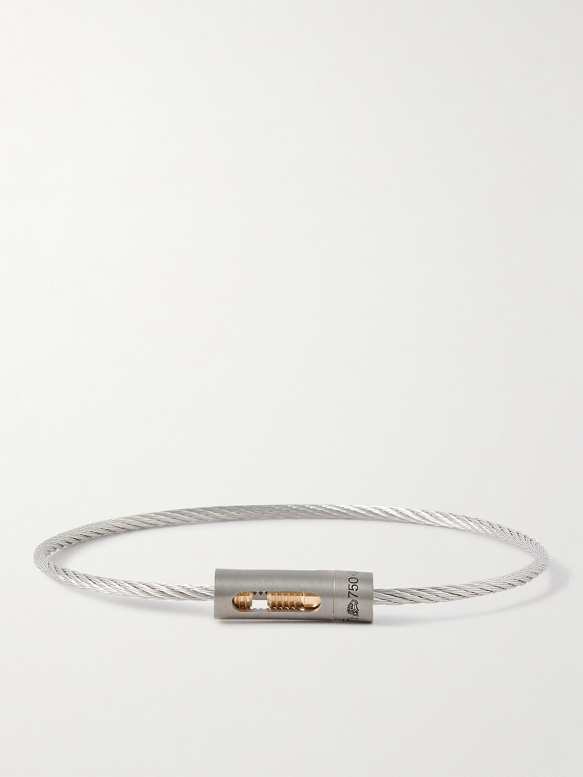 Le Gramme 5g Brushed Recycled Sterling Silver, Titanium And 18-karat Gold Bracelet