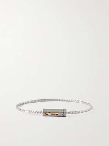 LE GRAMME Entrelacs 18-Karat Gold and Cord Bracelet for Men