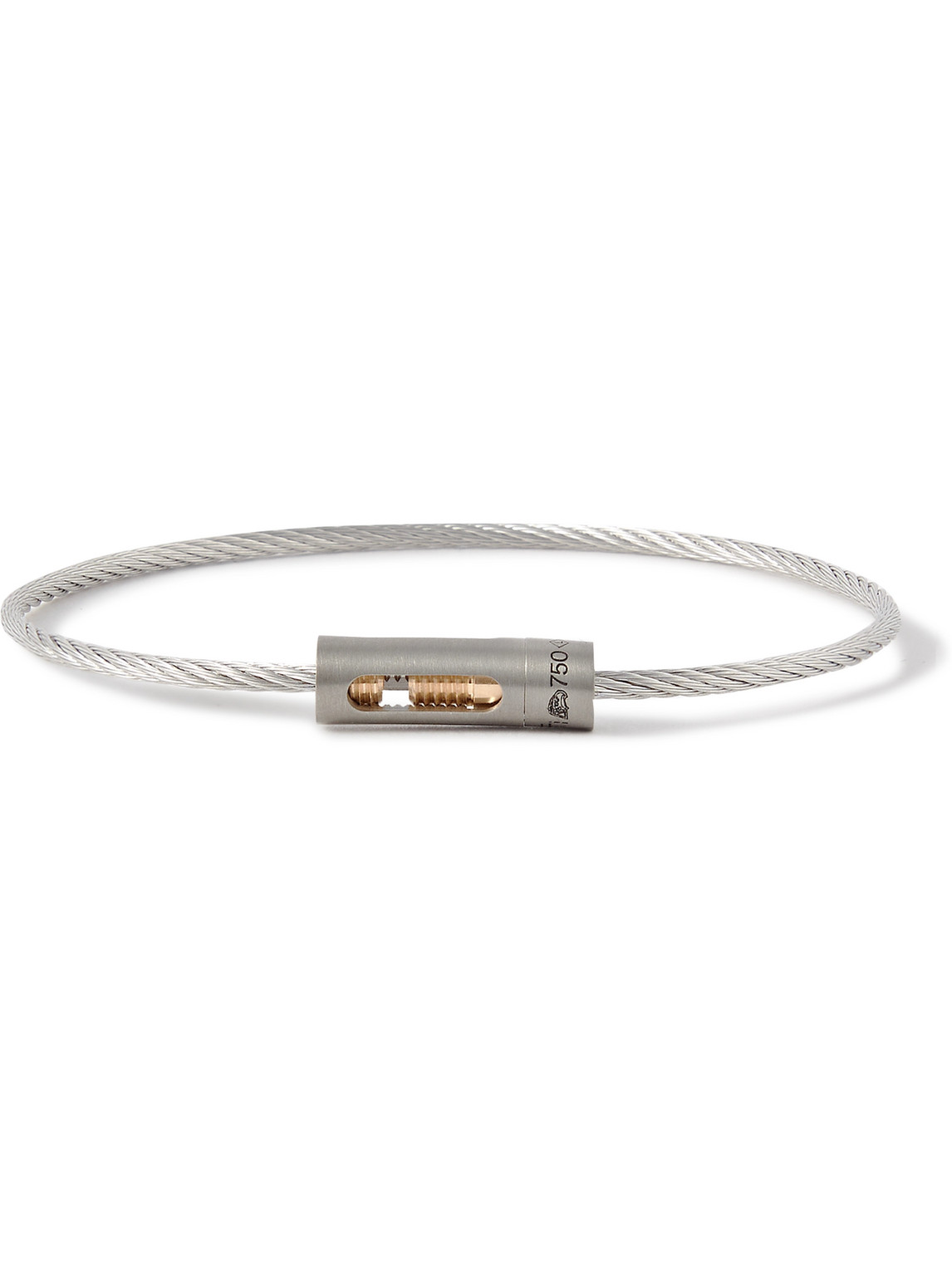 Le Gramme 5g Brushed Recycled Sterling Silver, Titanium And 18-karat Gold Bracelet