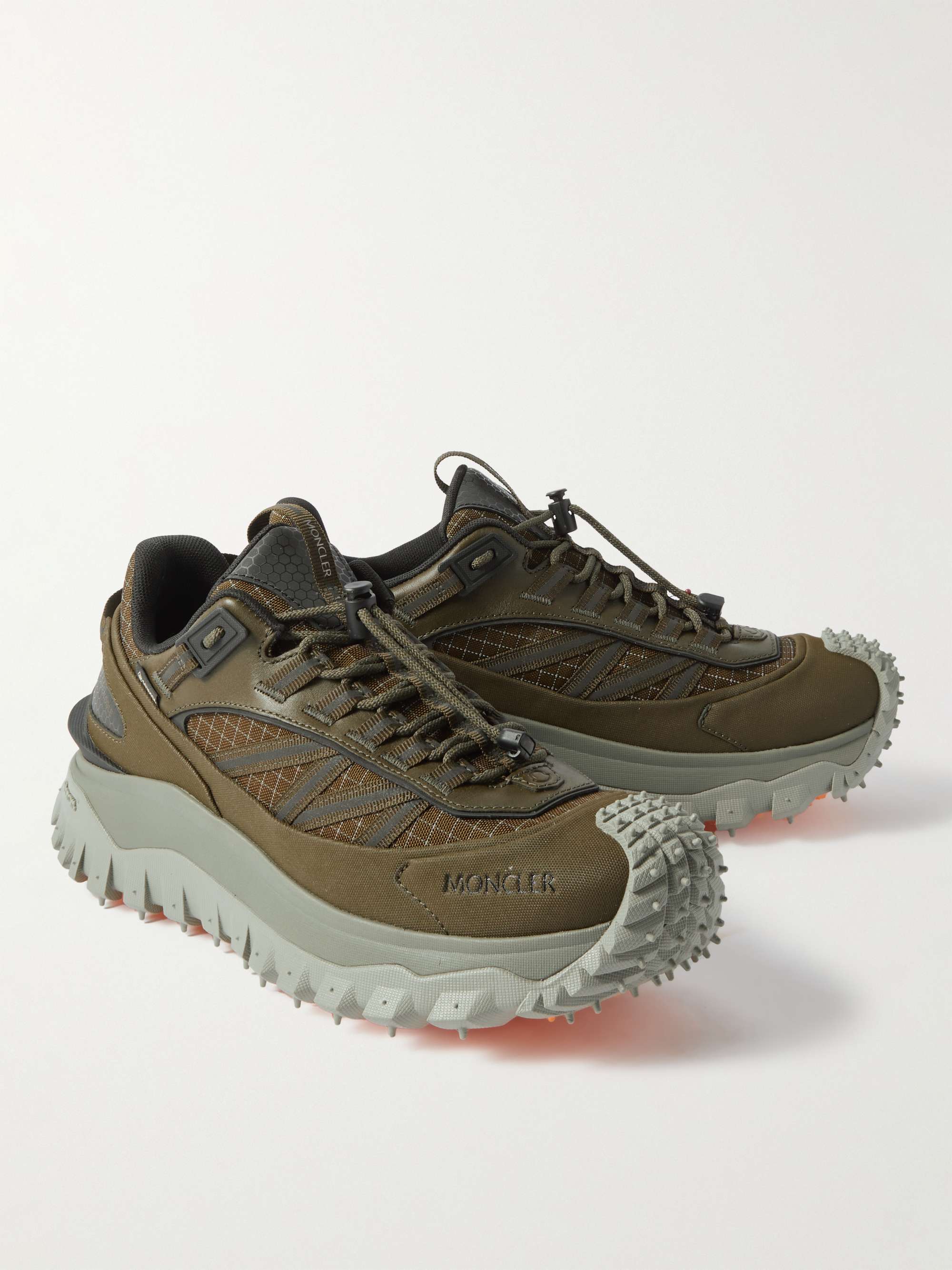 MONCLER GRENOBLE Trailgrip GTX Leather-Trimmed Mesh and Canvas Sneakers ...