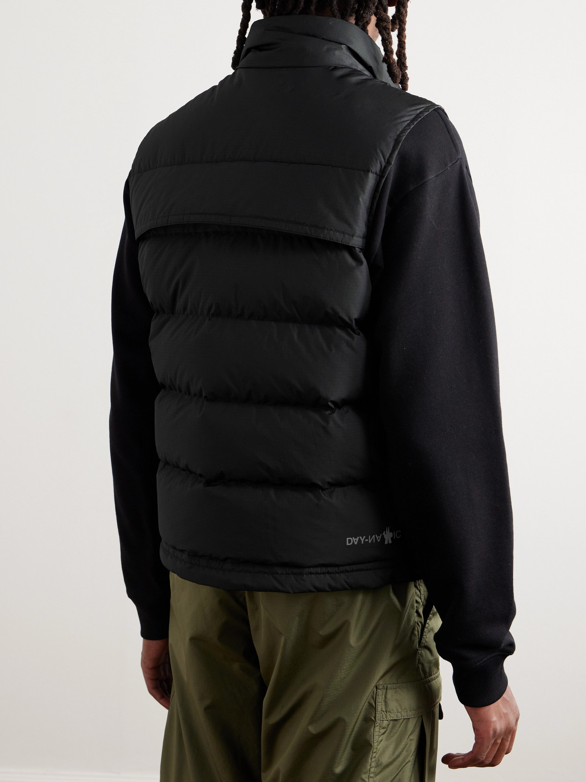 Shop Moncler Arpasson Logo-appliquéd Padded Recycled-ripstop Down Gilet In Black