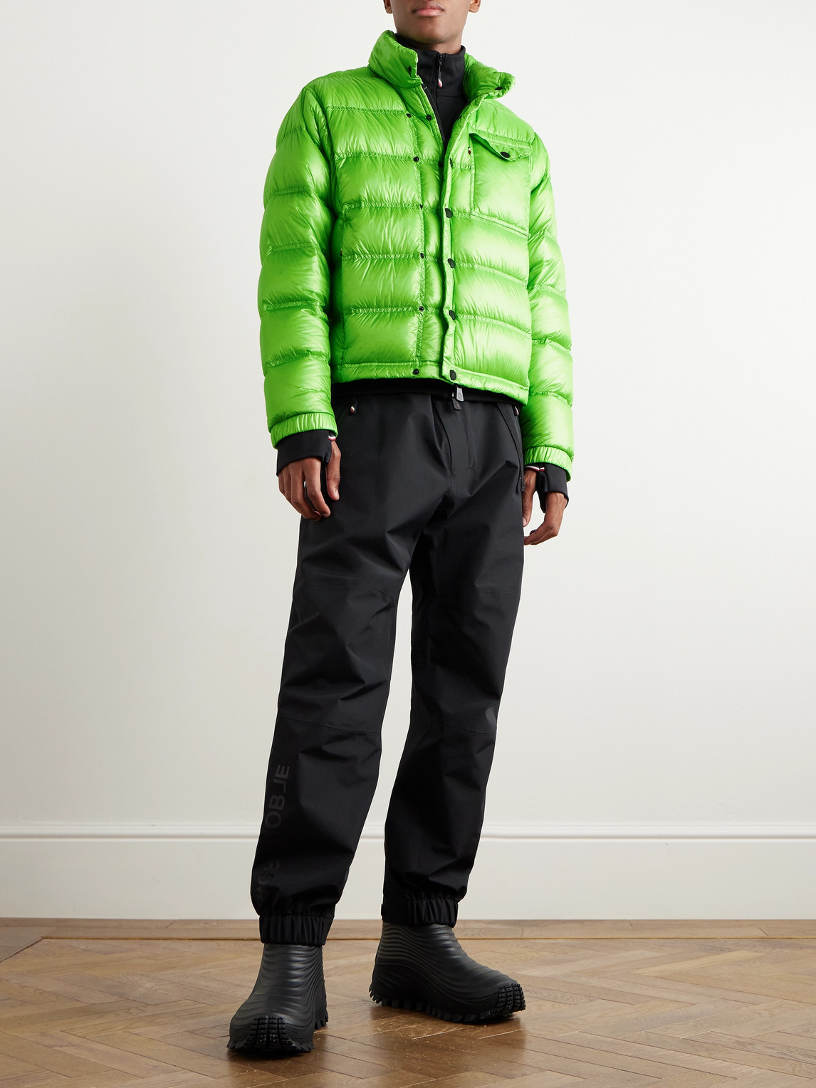 Shop Moncler Raffort Quilted Glossed-shell Down Jacket In Green
