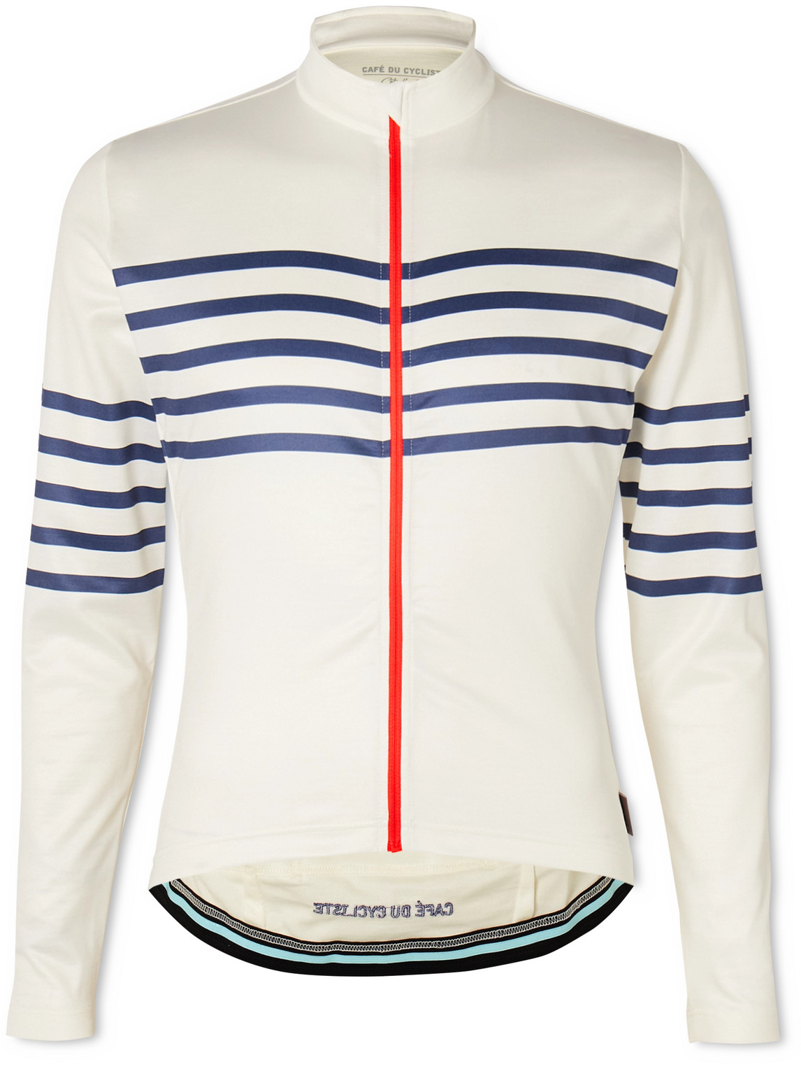 Cafe Du Cycliste Claudette Striped Wool-blend Cycling Jersey In