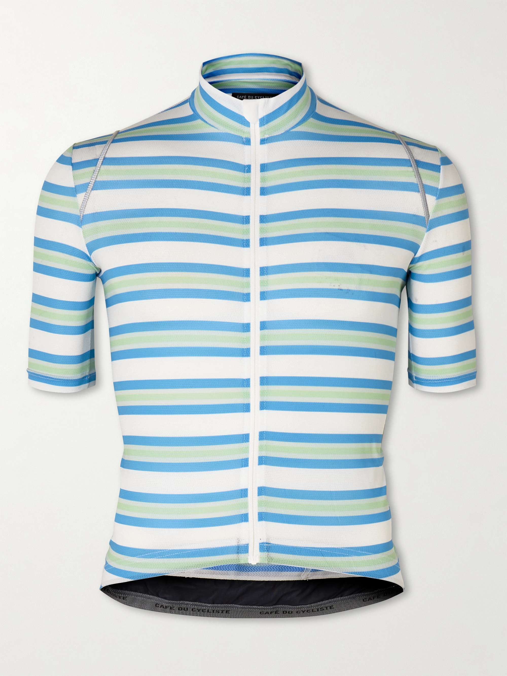 CAFE DU CYCLISTE Mona Striped Stretch-Jersey Cycling-Jersey for Men ...