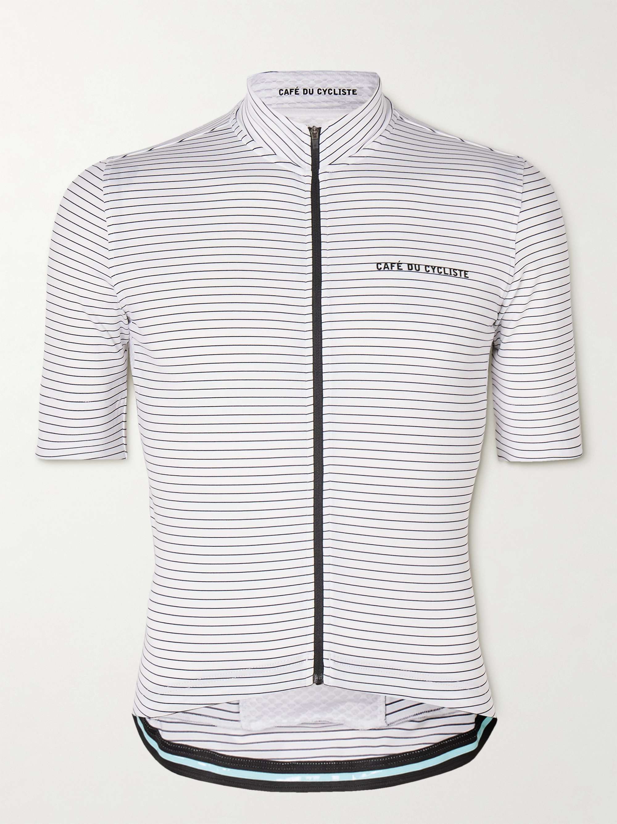 CAFE DU CYCLISTE Francine Striped Mesh-Panelled Cycling Jersey for Men ...