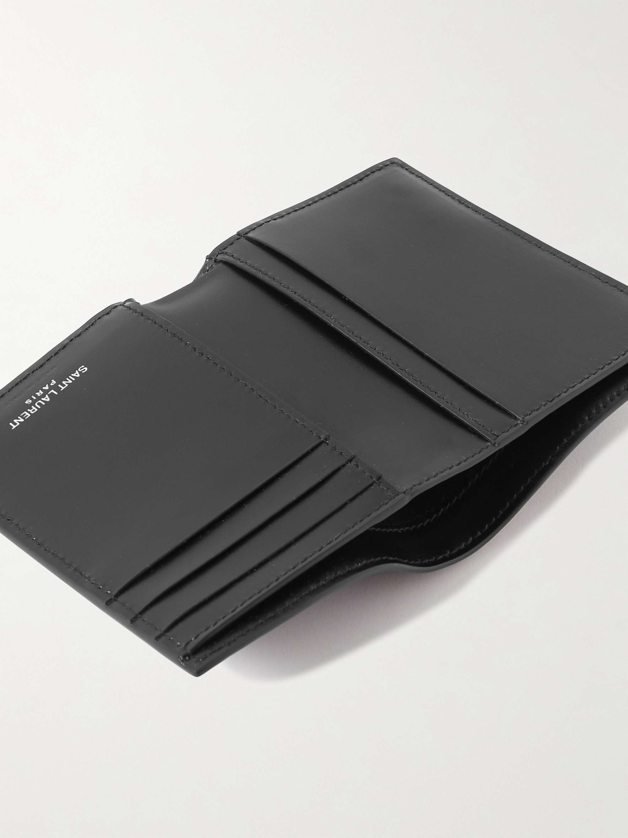 SAINT LAURENT Logo-Appliquéd Leather Billfold Wallet with SAINT LAURENT Logo-Appliquéd Leather Billfold Wallet with