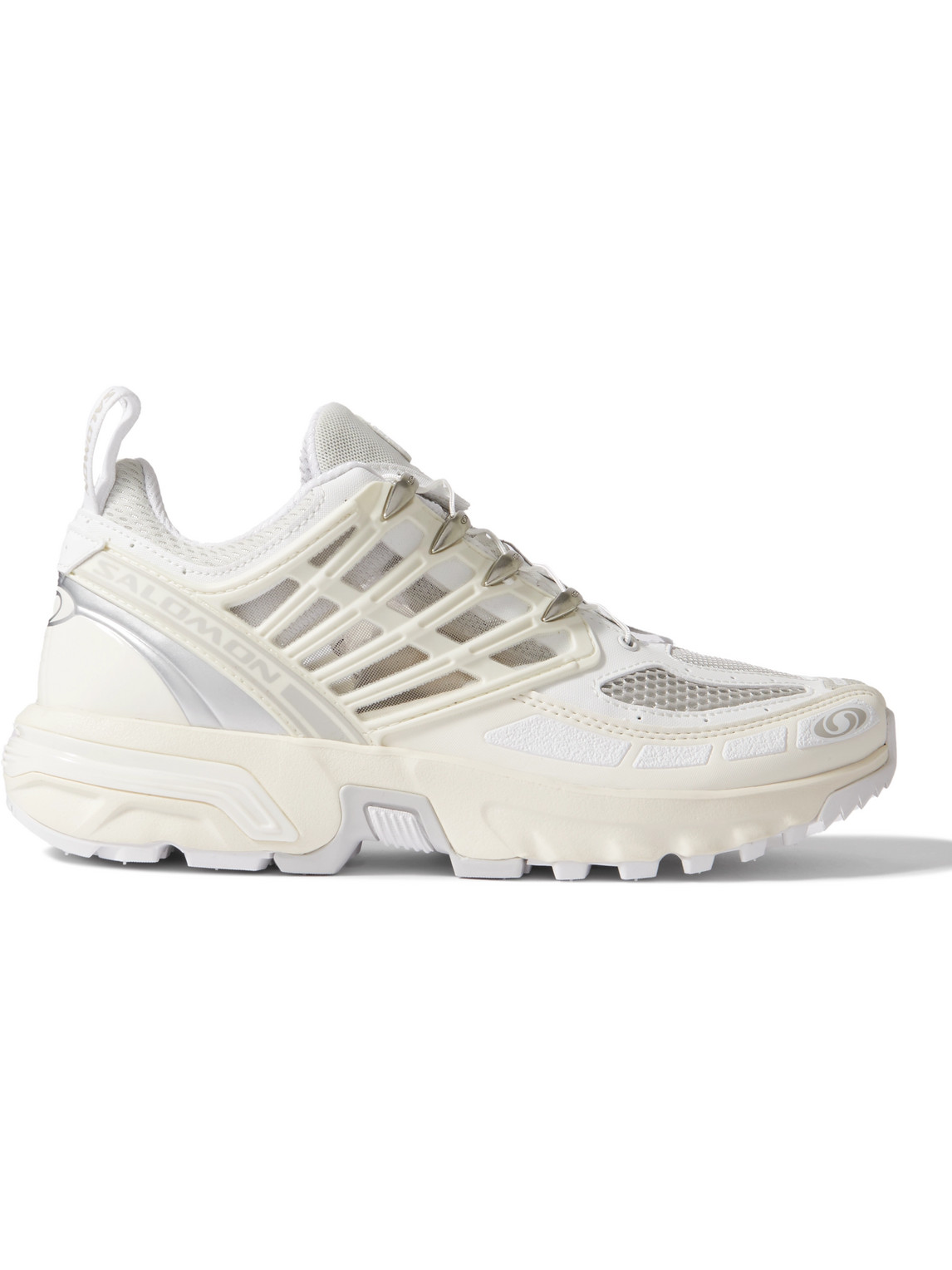 Shop Salomon Acs Pro Rubber-trimmed Mesh Sneakers In White