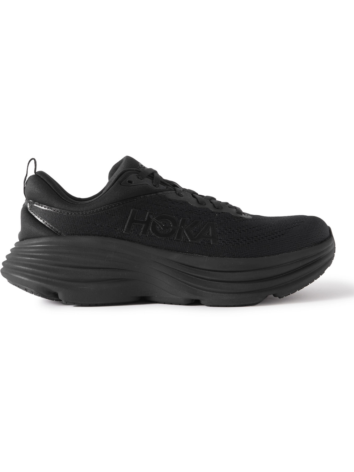 Hoka One One Bondi 8 Rubber-trimmed Mesh Running Sneakers In Black ...