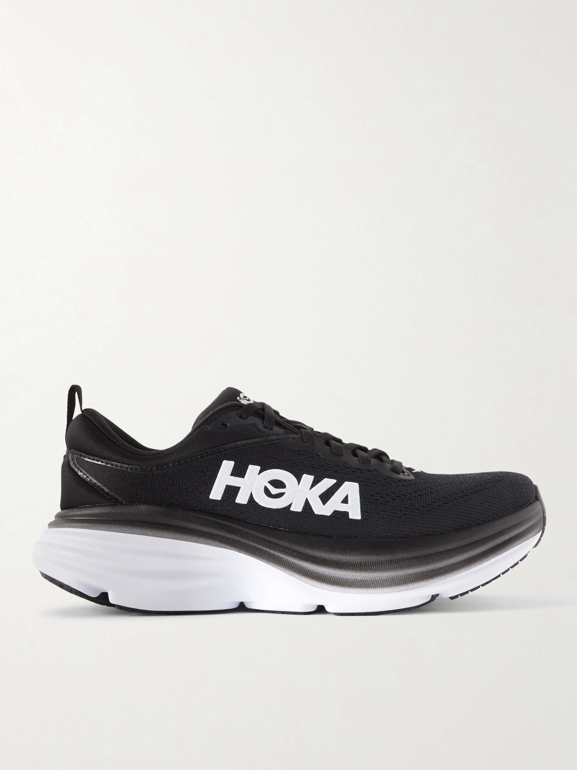 HOKA ONE ONE Bondi 8 Rubber-Trimmed Mesh Running Sneakers for Men | MR ...