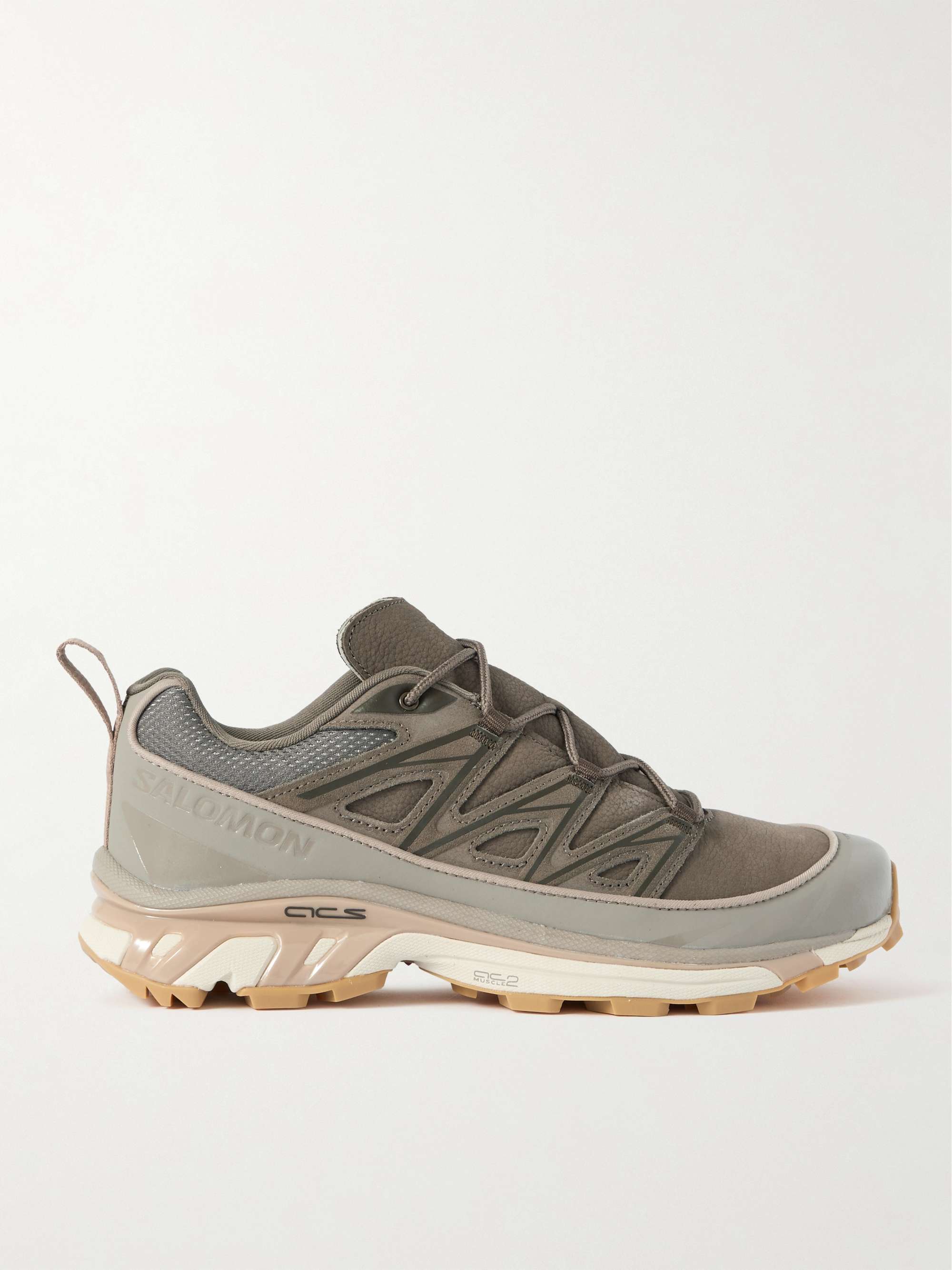 SALOMON XT-6 Expanse LTR Mesh-Trimmed Suede and Leather Sneakers,Beige