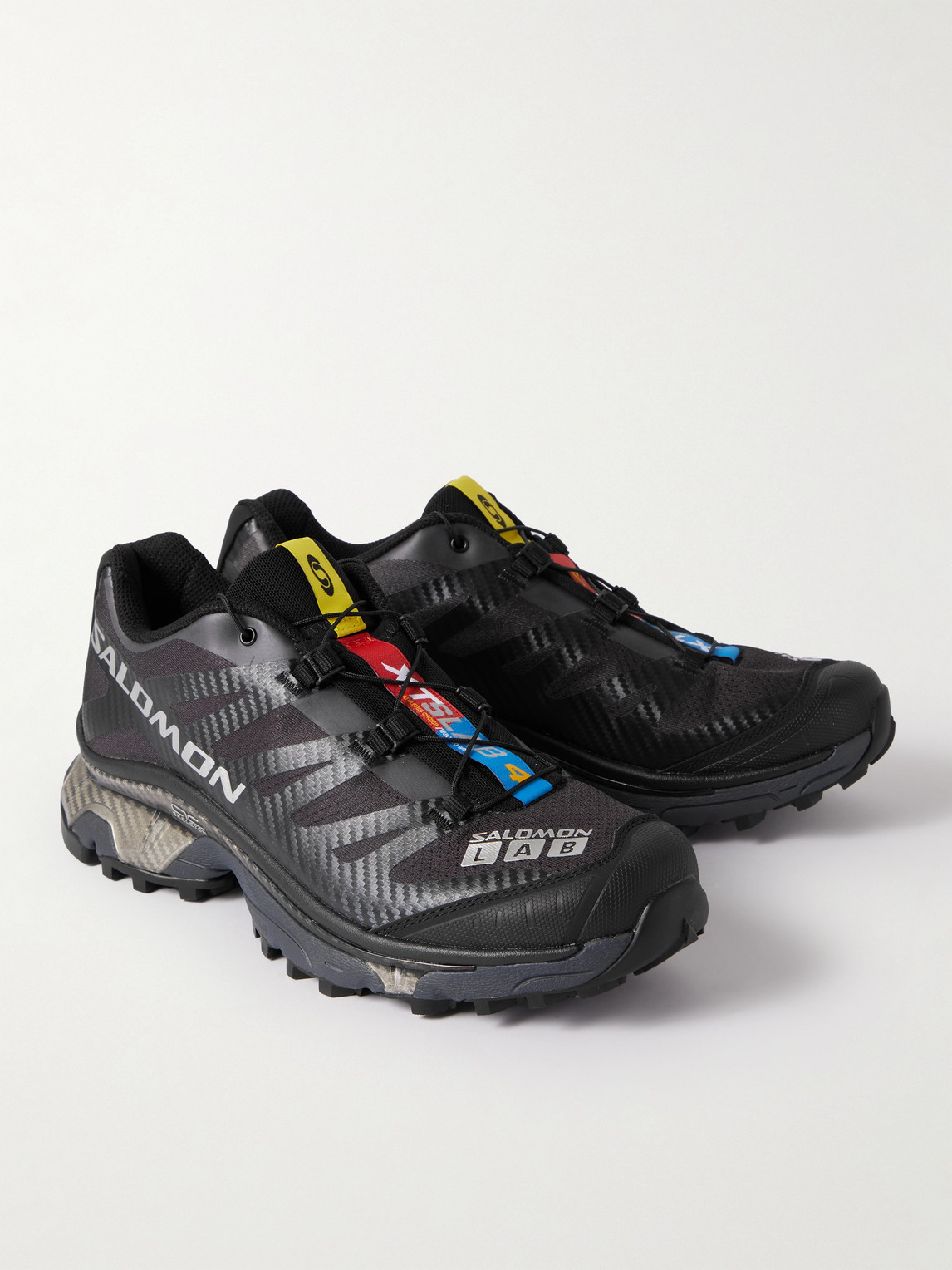 Shop Salomon Xt-4 Og Rubber-trimmed Mesh Running Sneakers In Black
