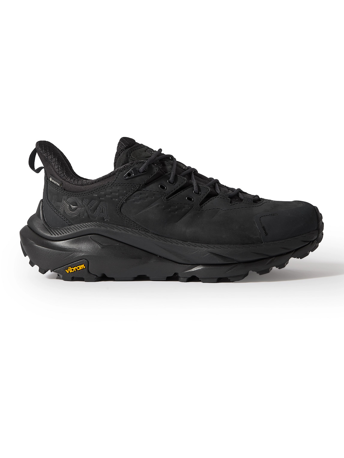 Shop Hoka One One Kaha 2 Low Mesh-trimmed Nubuck And Gore-tex® Sneakers In Black