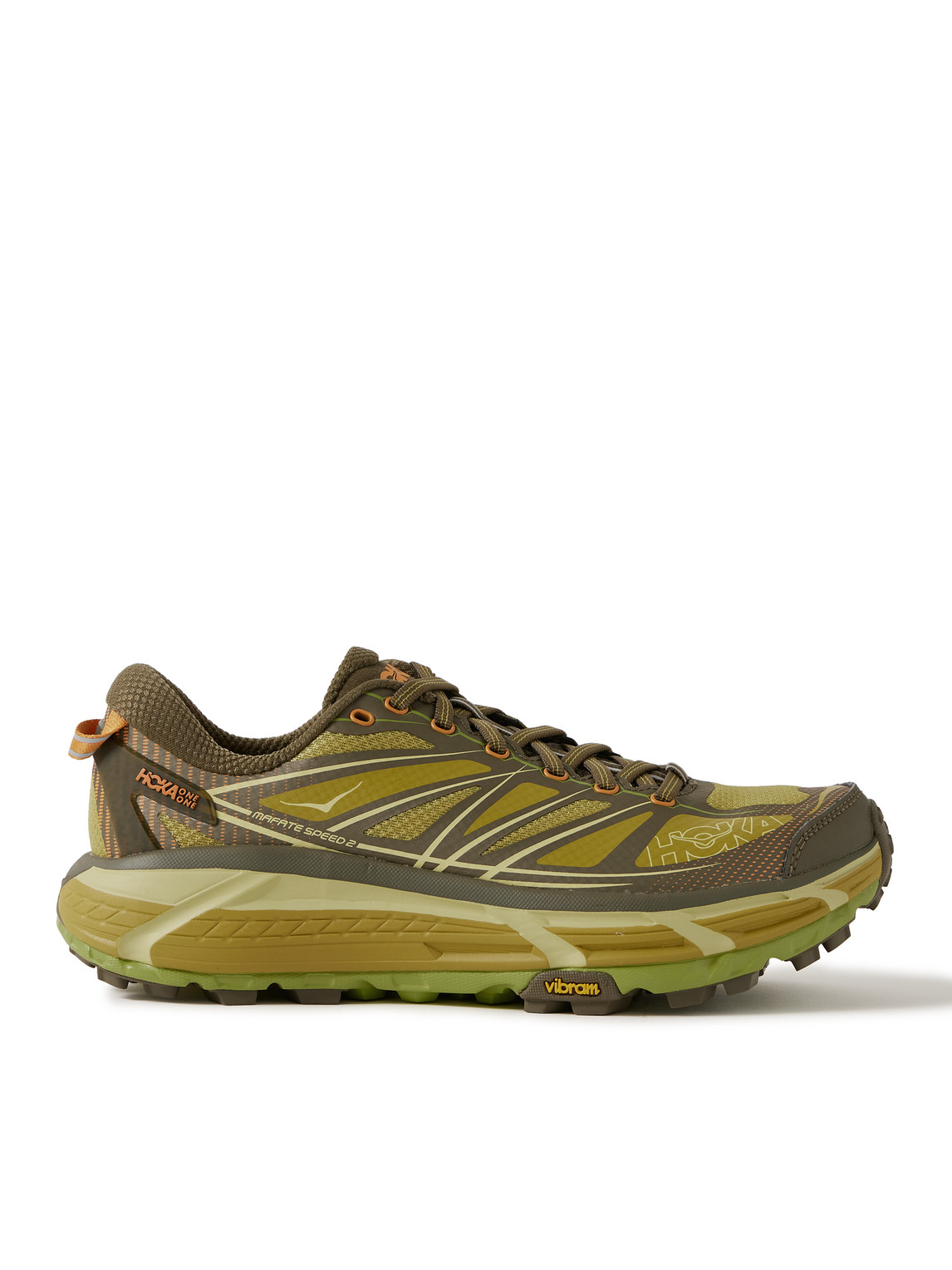 Shop Hoka One One Mafate Speed 2 Rubber And Mesh Running Sneakers In Green