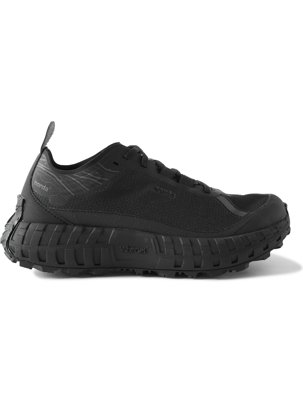 Norda 001 Mesh-trimmed Dyneema® Running Sneakers In Black