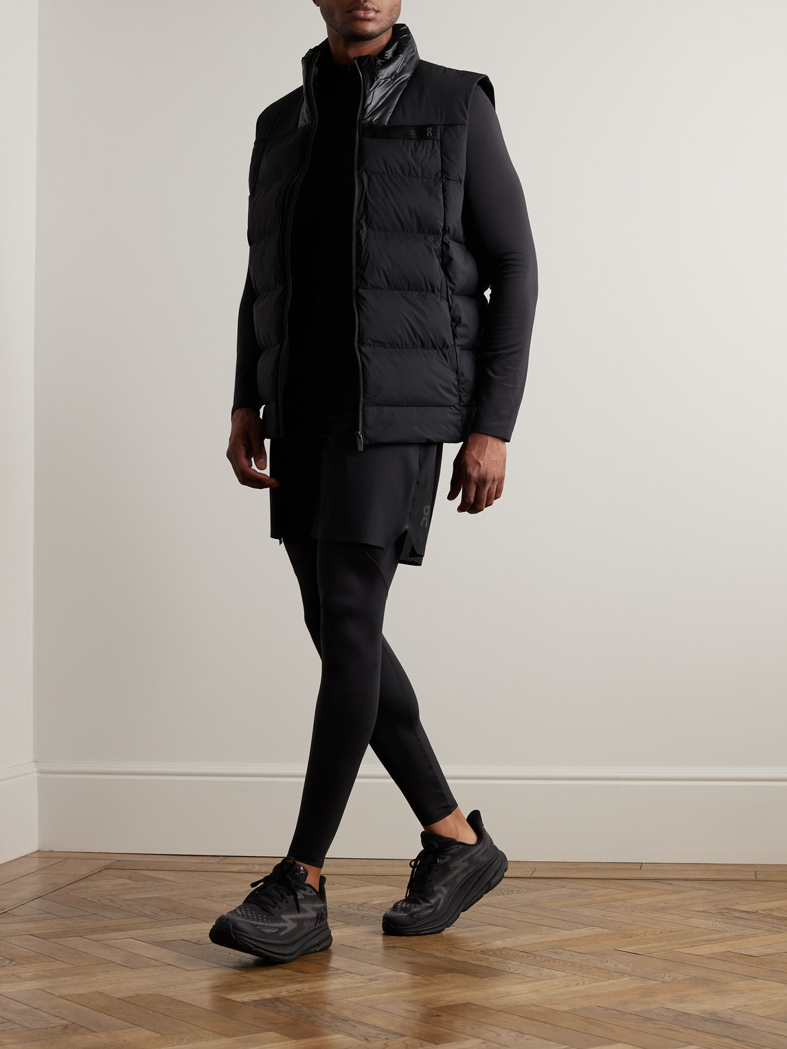 Shop On Challenger Quilted Padded Shell Gilet In Black