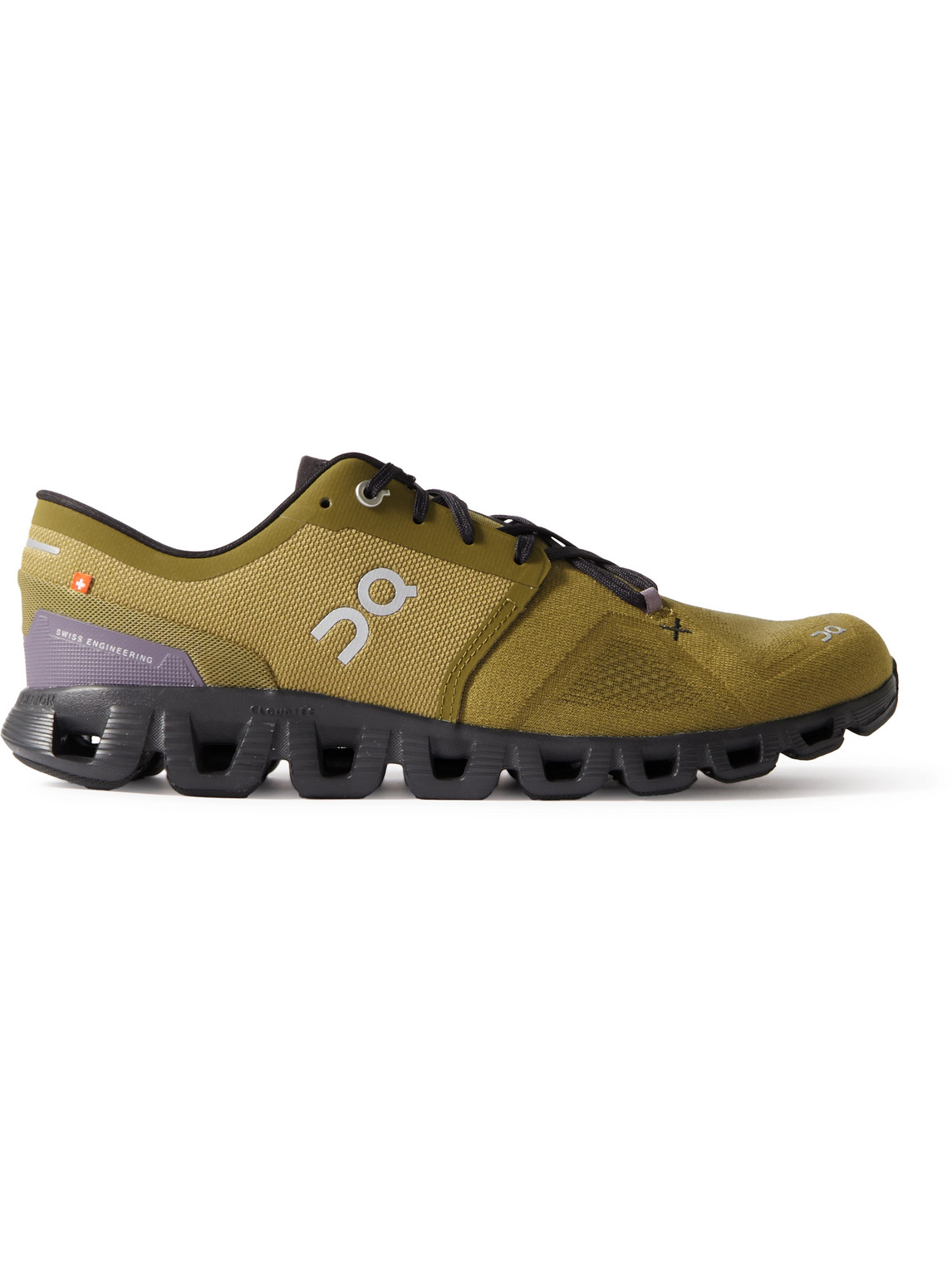On Cloud X3 Rubber-trimmed Mesh Running Sneakers In Brown