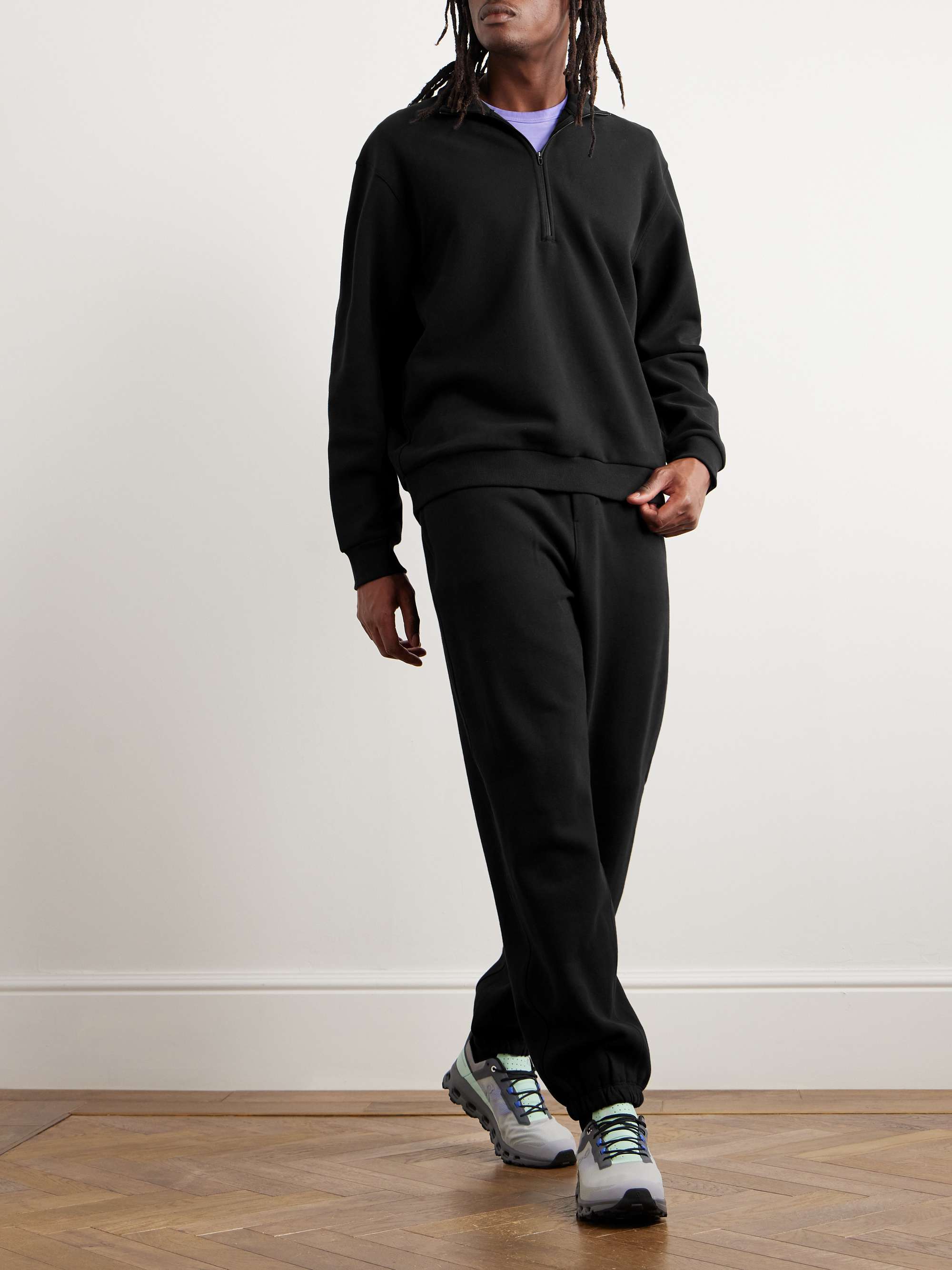 Steady State Cotton-Blend Jersey Half-Zip Sweatshirt