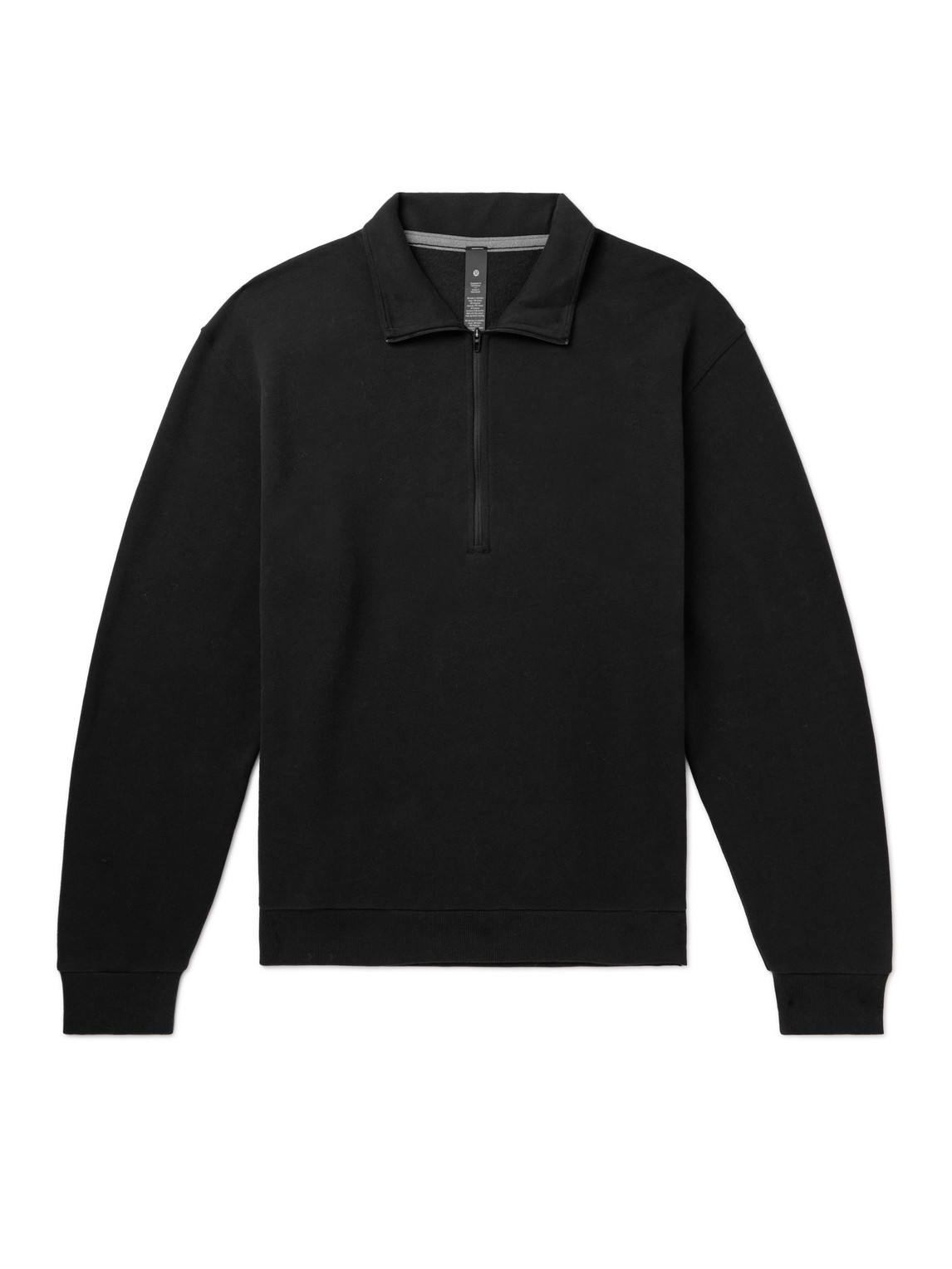 Lululemon Steady State Cotton-blend Jersey Half-zip Sweatshirt In Black