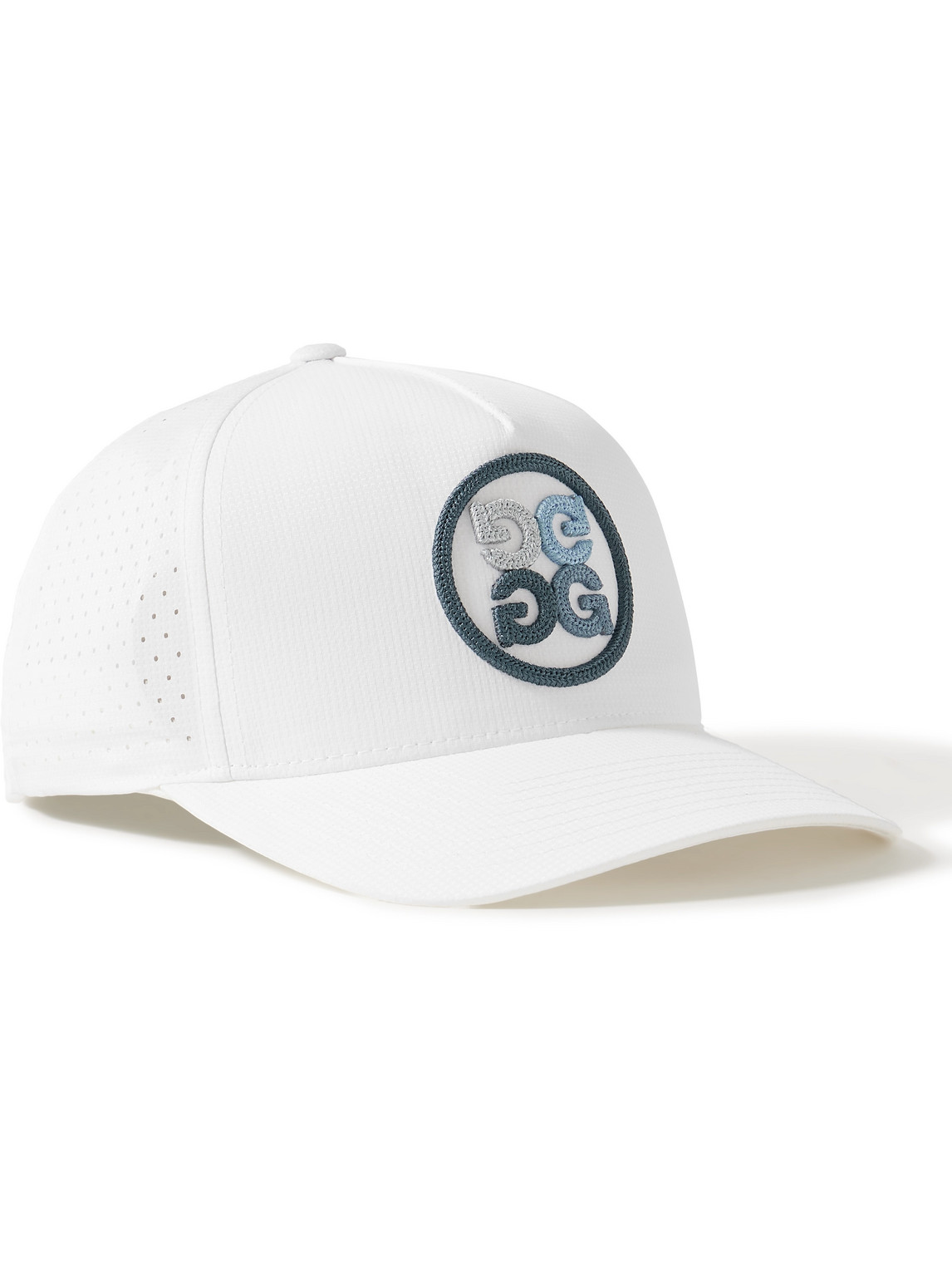 G/fore Logo-embroidered Perforated Ripstop Golf Cap In White