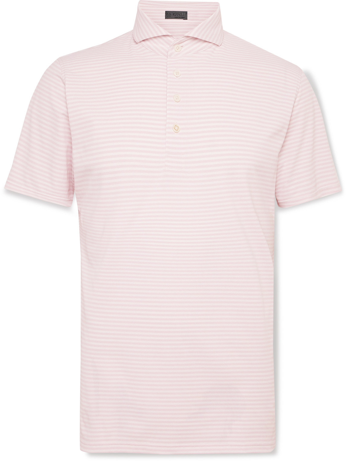G/FORE Feeder Cutaway-Collar Striped Tech-Piqué Golf Polo Shirt