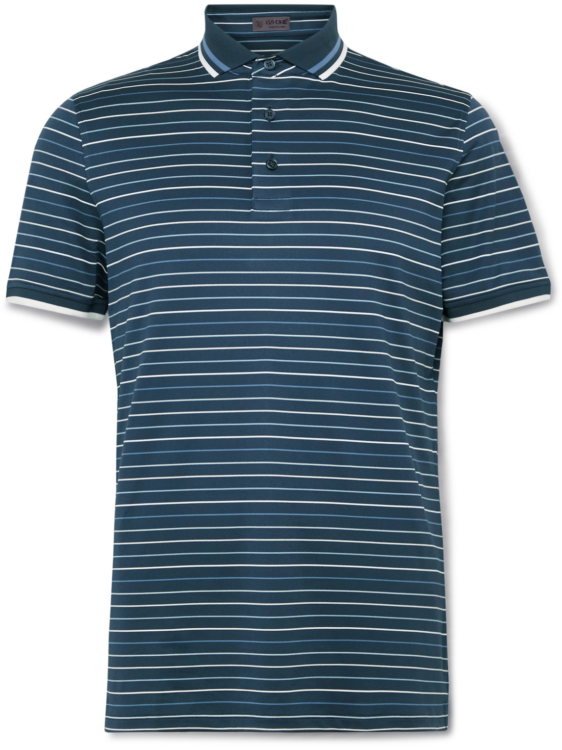 Striped Piqué Golf Polo Shirt