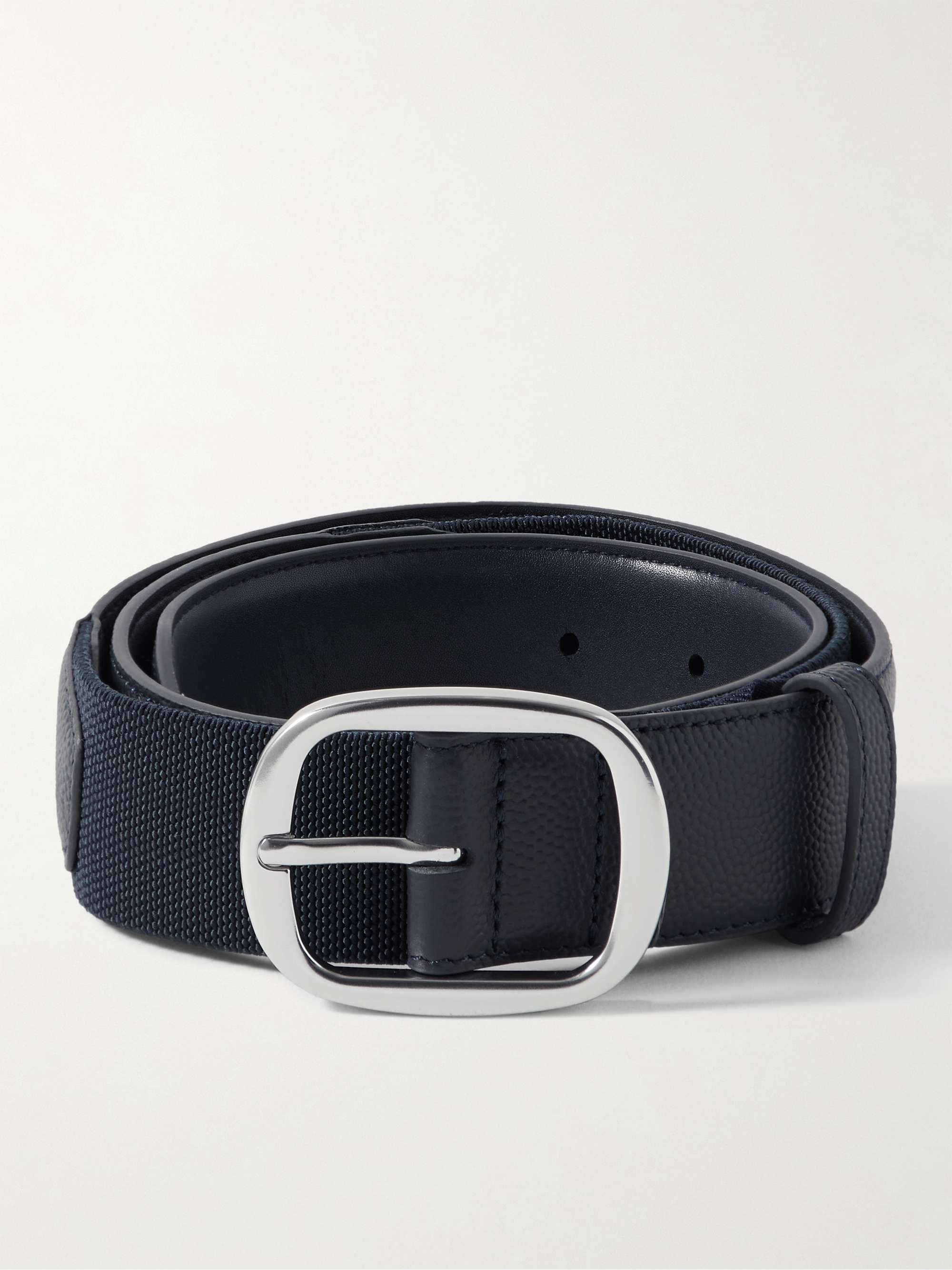 Black Canvas Belt w/ Silver Buckle