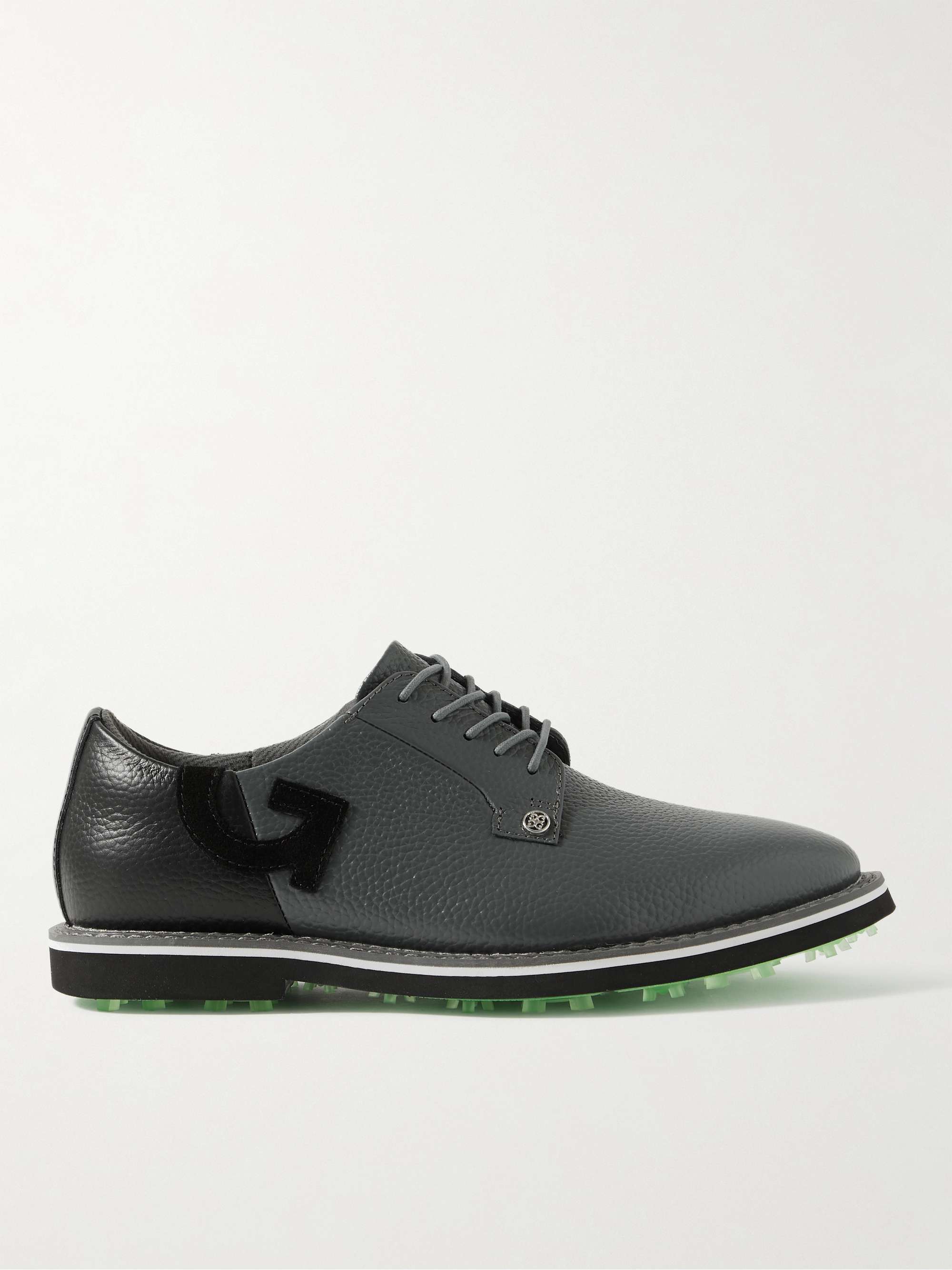 Gallivanter Suede-Trimmed Pebble-Grain Leather Golf Shoes