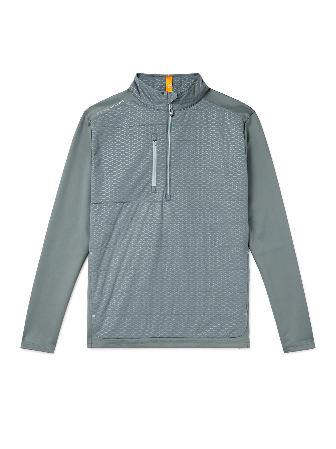 Peter Millar Weld Elite Arrow Jersey And Shell Half-zip Golf Top In Grey