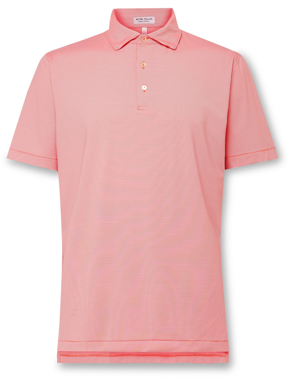 Peter Millar Jubilee Striped Stretch-jersey Golf Polo Shirt In Pink