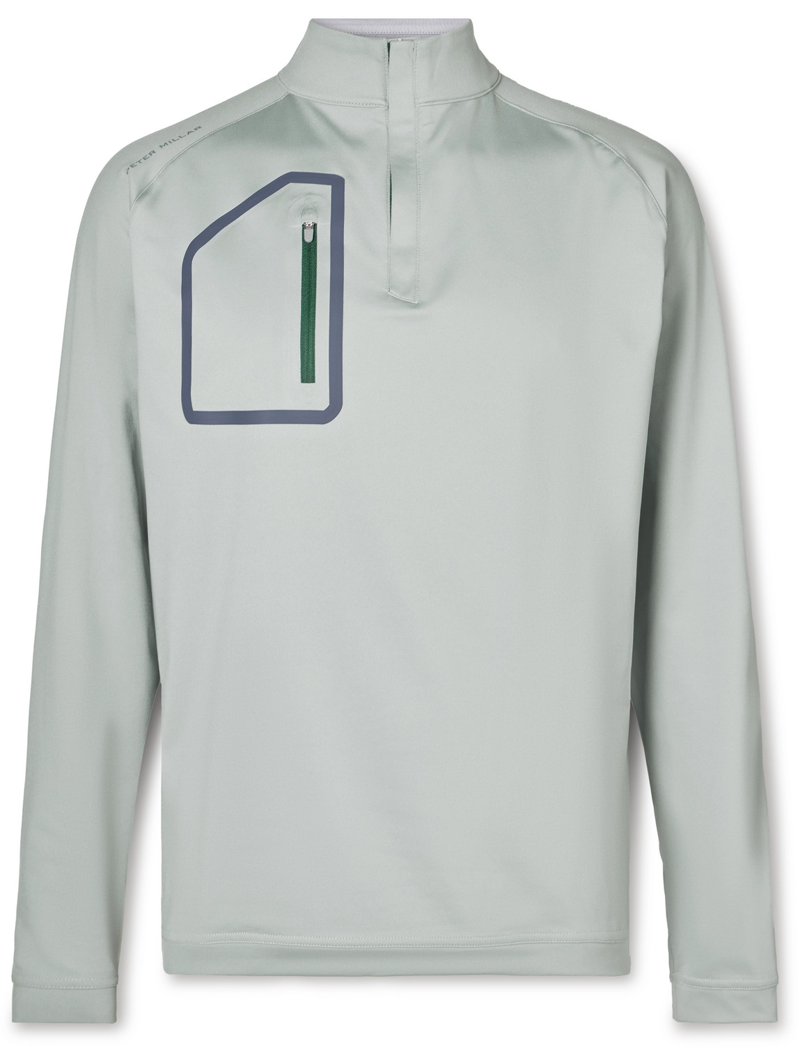 Peter Millar Forge Tech-jersey Half-zip Golf Top In Gray