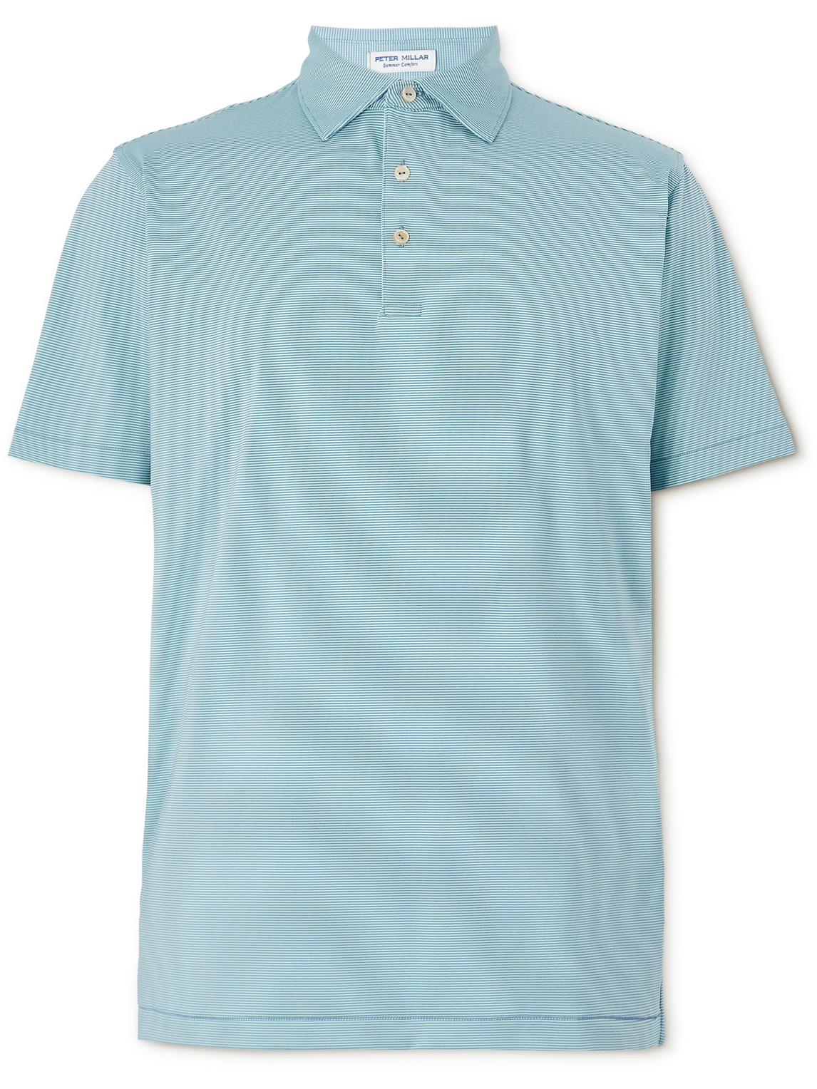 Peter Millar Jubilee Striped Stretch-jersey Golf Polo Shirt In Blue