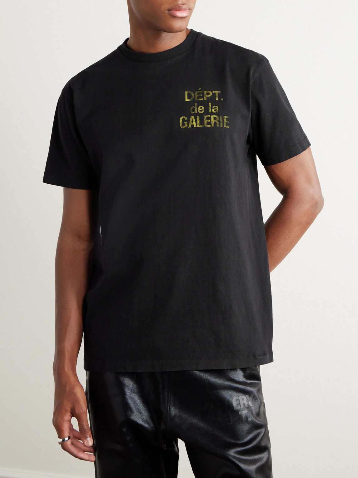 Shop Gallery Dept. French Logo-print Cotton-jersey T-shirt In Black