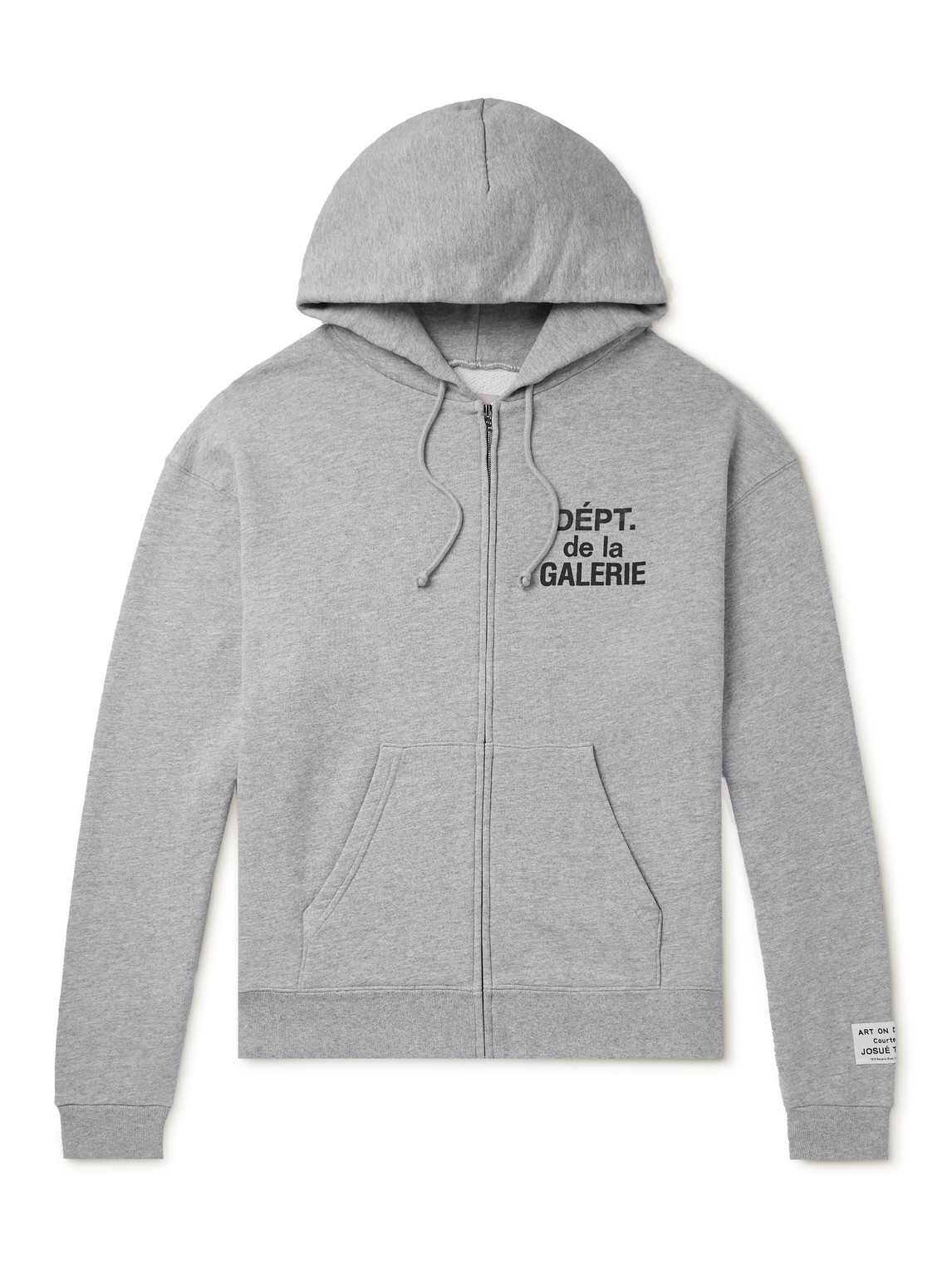 Shop Gallery Dept. Logo-print Cotton-blend Jersey Zip-up Hoodie In Gray