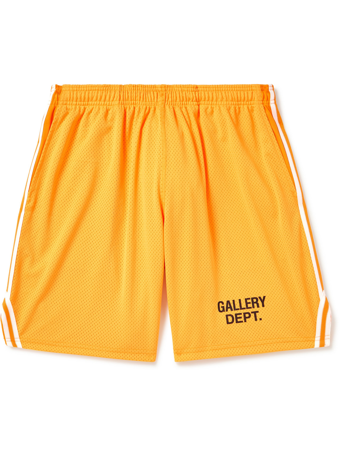 Gallery Dept. Venice Court Wide-leg Webbing-trimmed Mesh Shorts In Orange