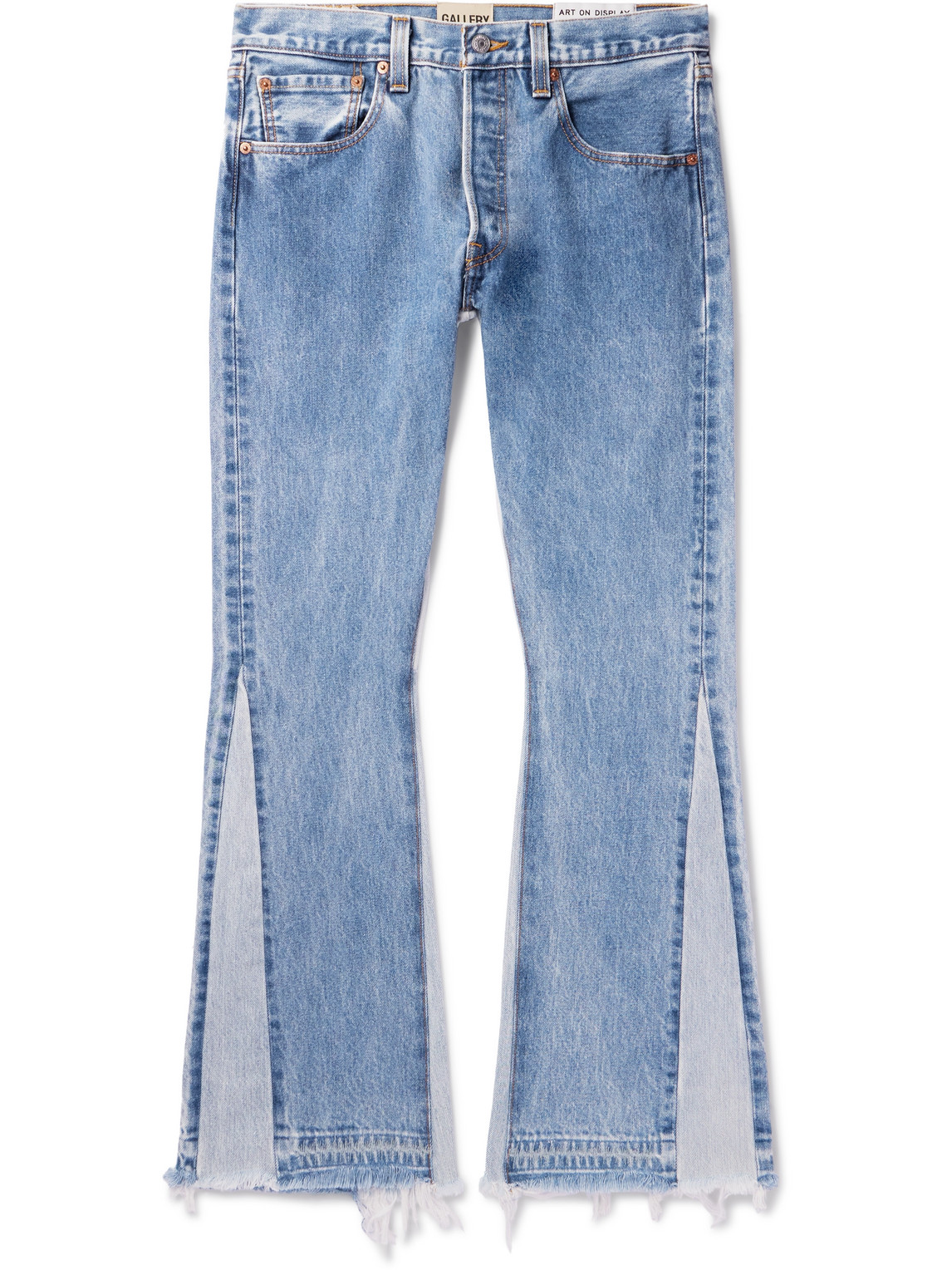 Gallery Dept. La Flare Distressed Two-tone Jeans In Blue