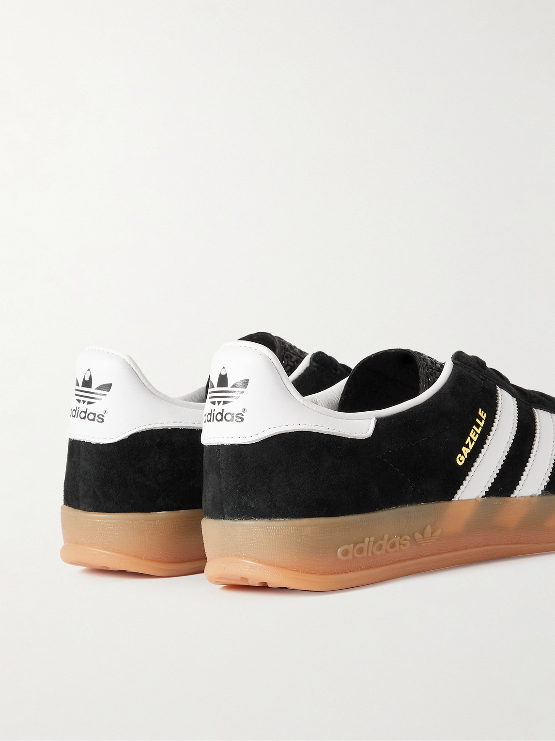 Shop Adidas Originals Gazelle Indoor Leather-trimmed Suede Sneakers In Black